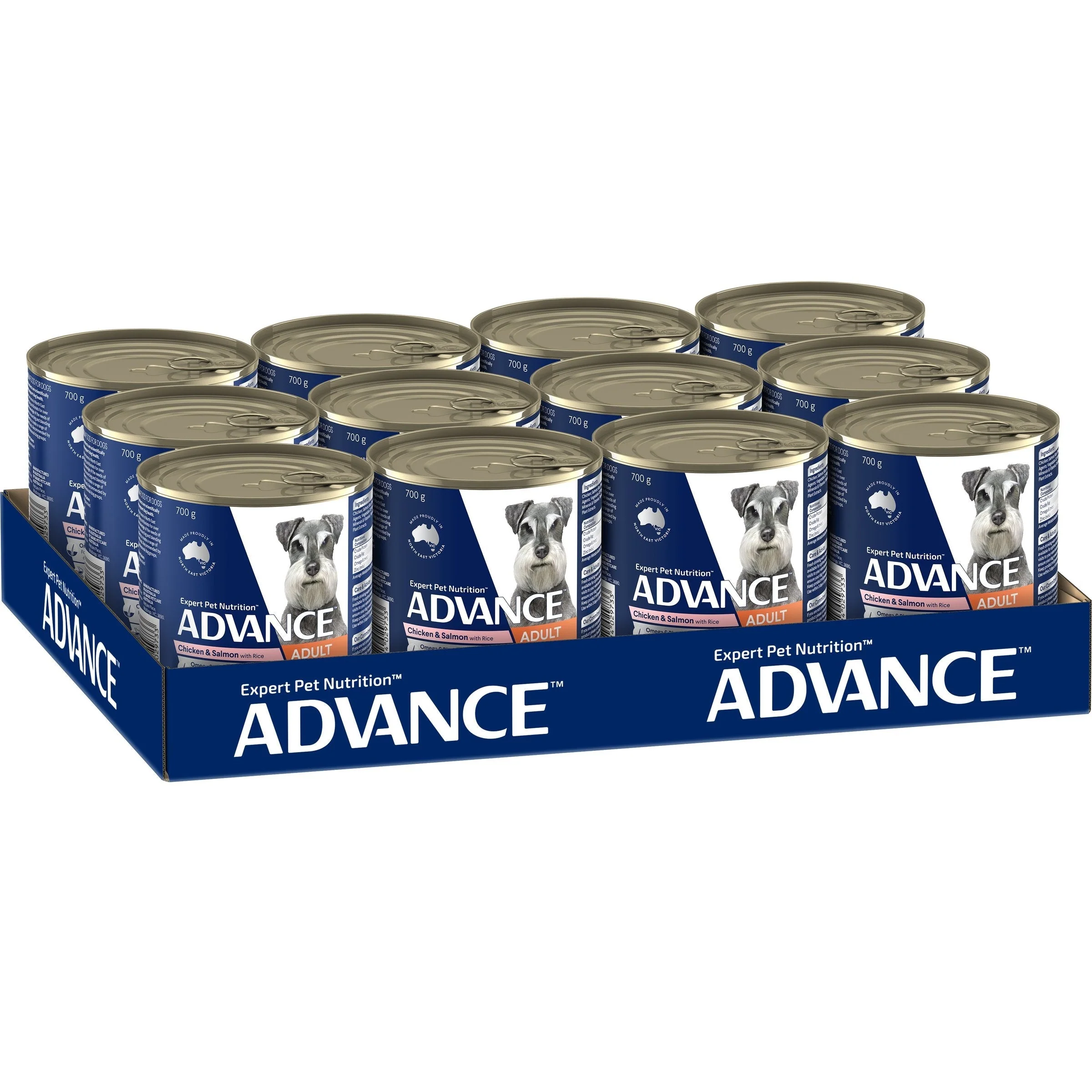Advance Chicken and Salmon All Breed Adult Dog Wet Food 700g x 12