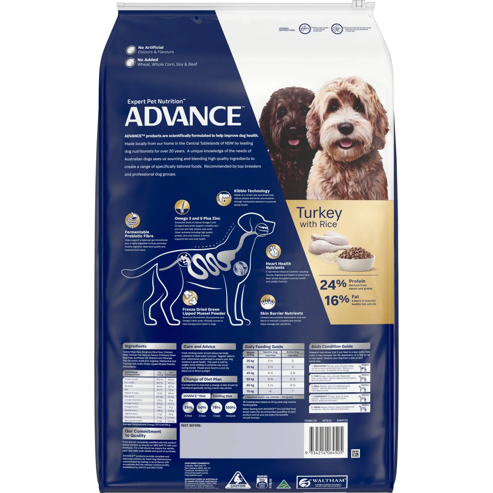 Advance Turkey and Rice Large Oodles Adult Dog Dry Food 2.5kg - Image 2