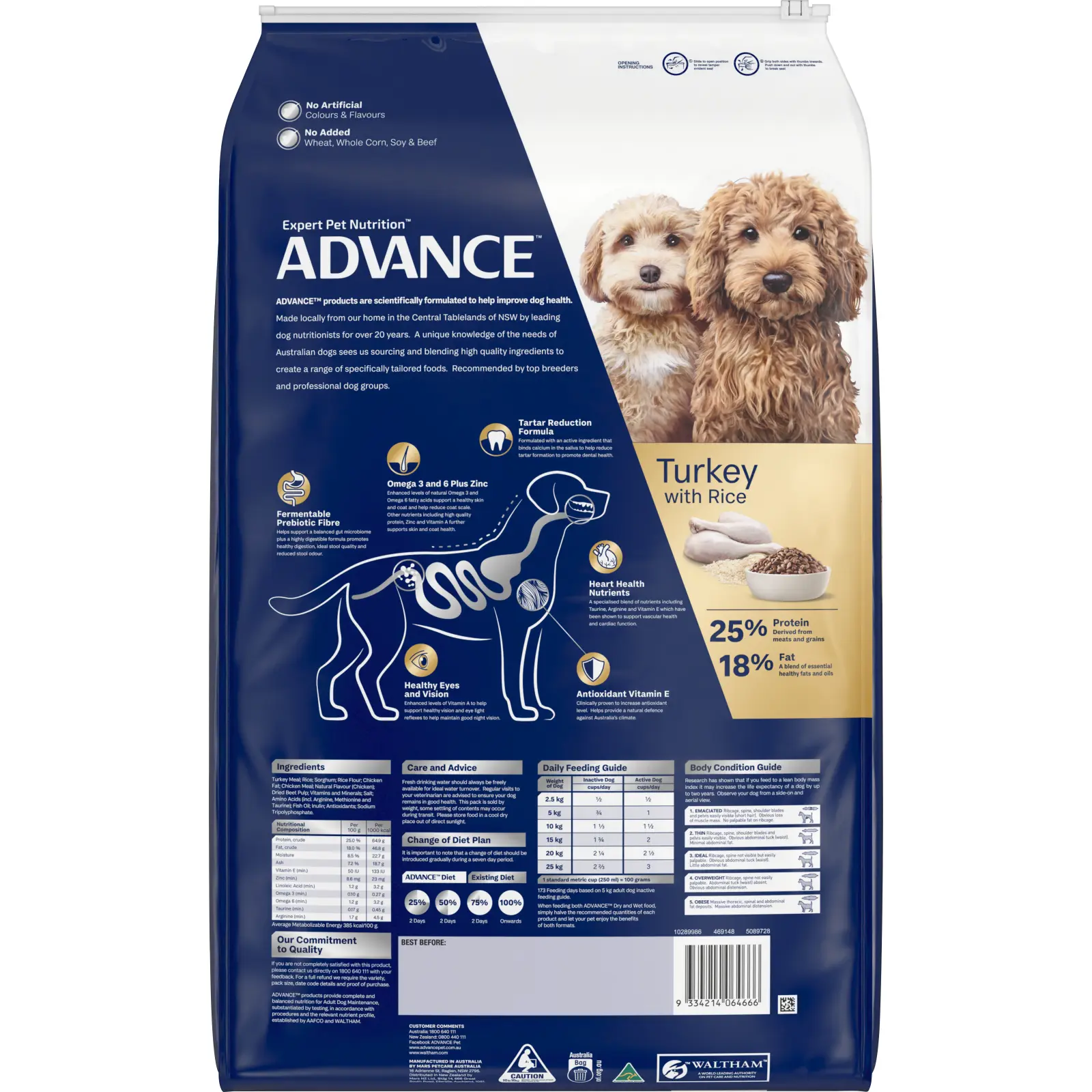 Advance Turkey and Rice Small Oodles Adult Dog Dry Food 13kg - Image 2