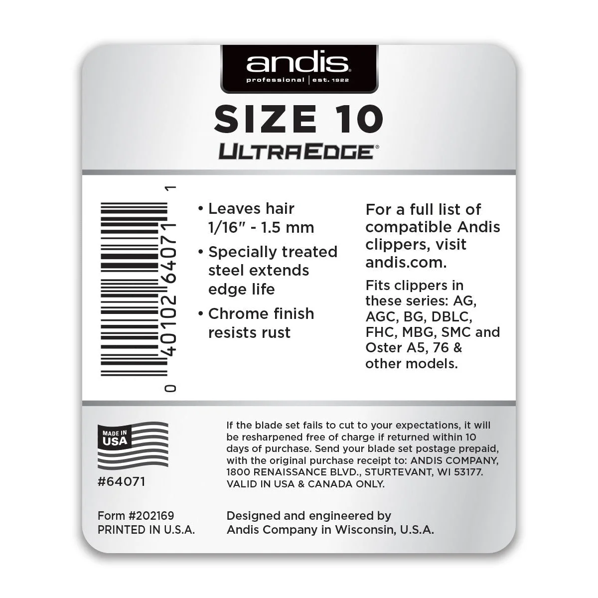 Andis UltraEdge Clipper Blade Size 10 - Image 3