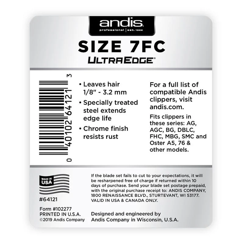Andis UltraEdge Clipper Blade Size 7FC - Image 3