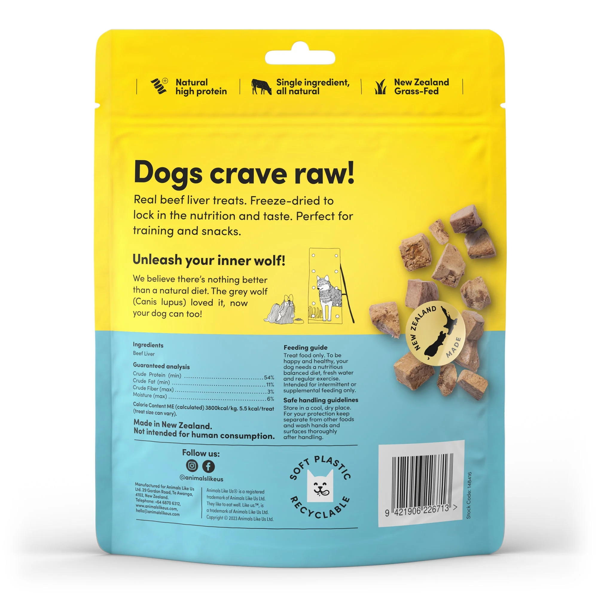 Animals Like Us Grass-Fed Beef Liver Freeze Dried Dog Treats 85g - Image 3
