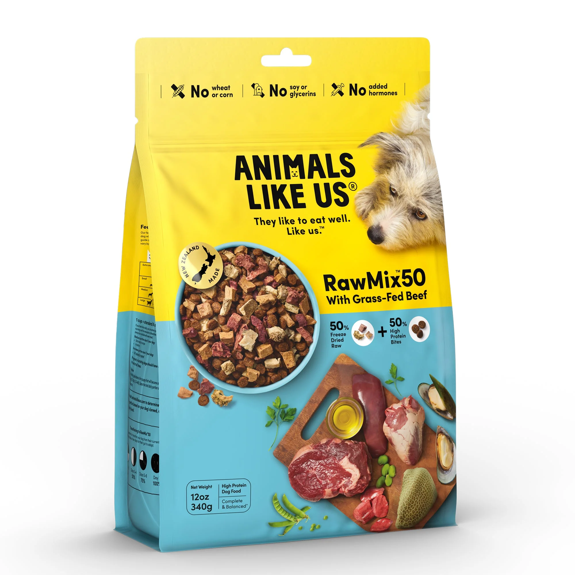 Animals Like Us RawMix50 with Grass-Fed Freeze Dried Beef and Kibble Mix Dog Food 340g - Image 4