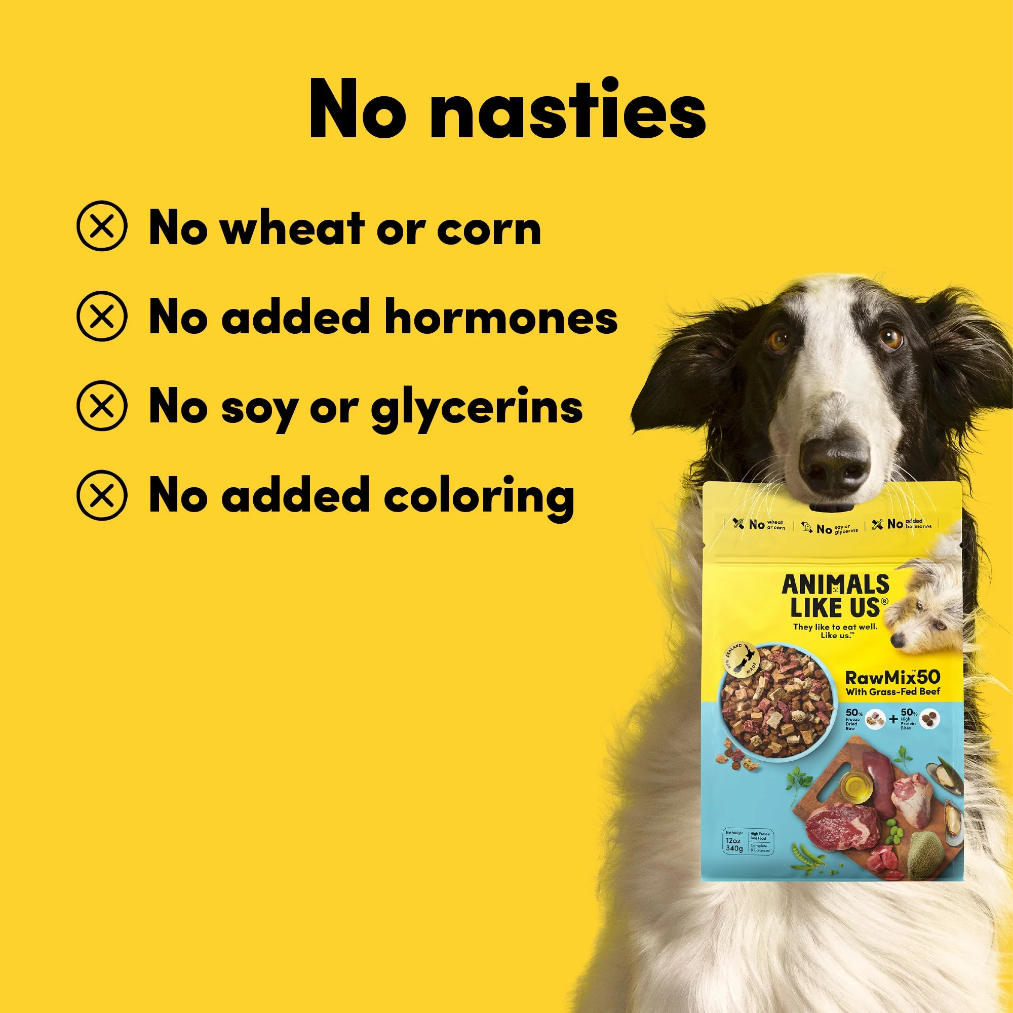 Animals Like Us RawMix50 with Grass-Fed Freeze Dried Beef and Kibble Mix Dog Food 340g - Image 8