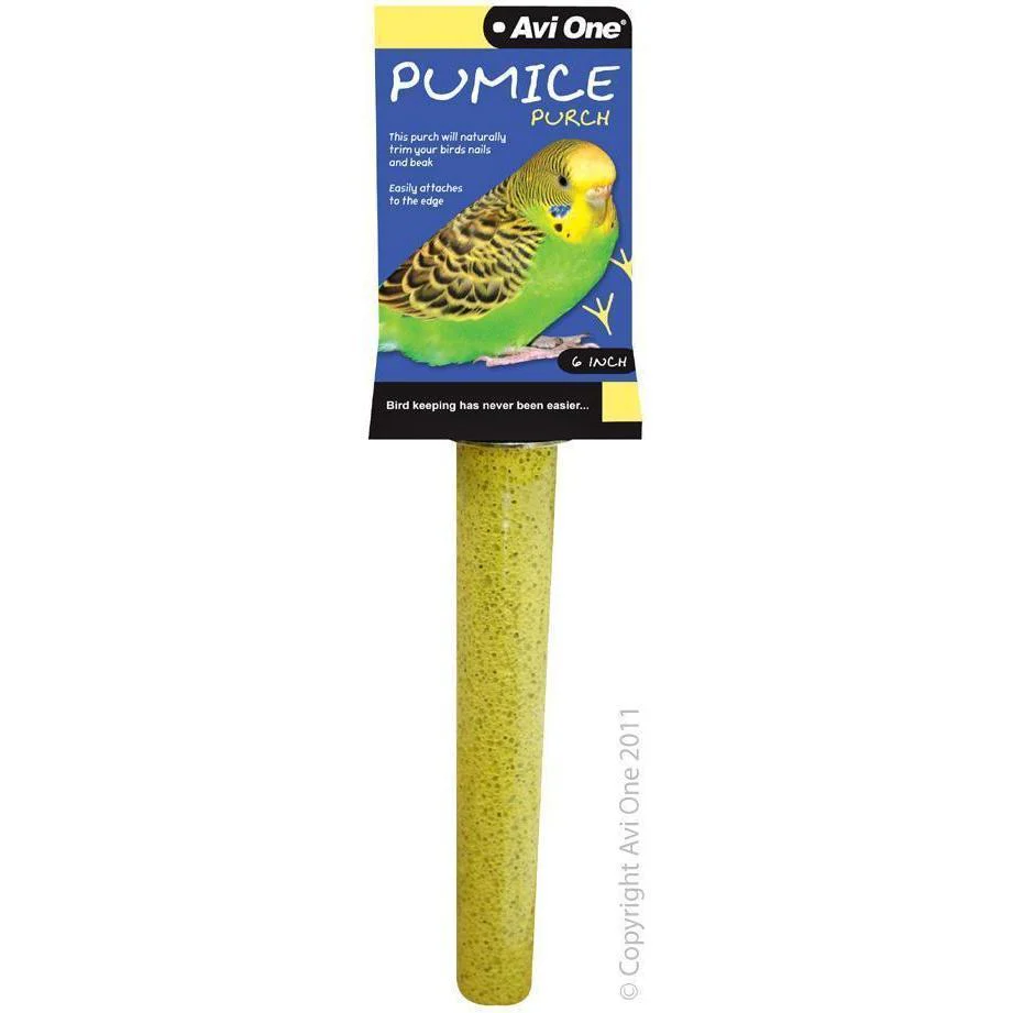 Avi One Pumice Bird Perch Yellow Small