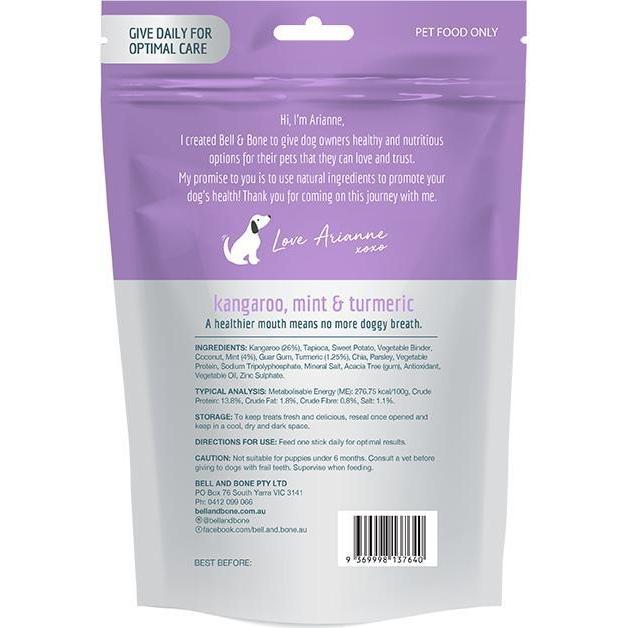 Bell and Bone Dental Sticks Kangaroo Mint and Turmeric for Medium Dogs 182g - Image 2
