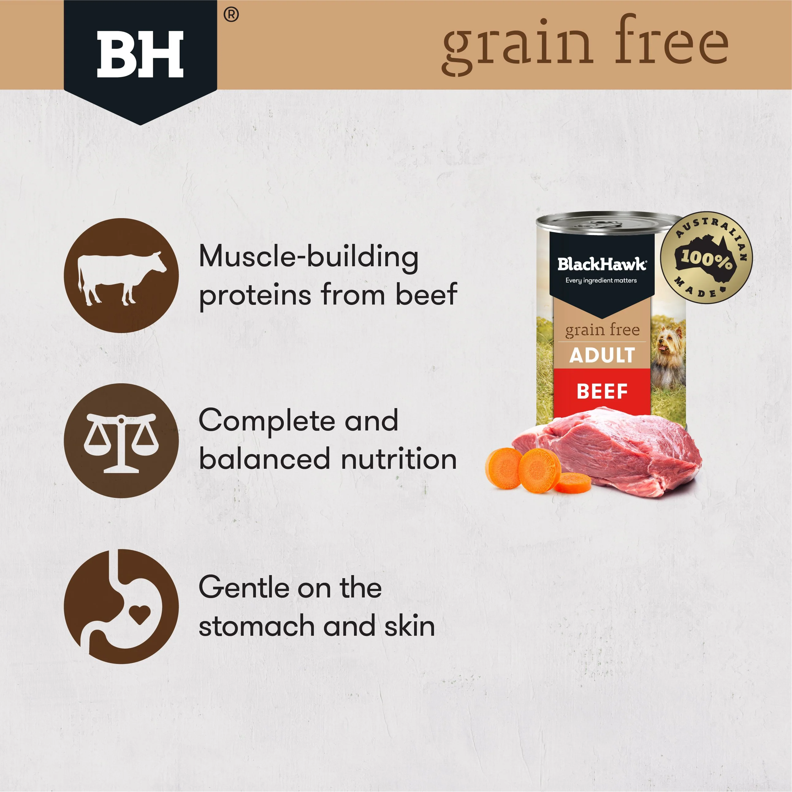 Black Hawk Grain Free Beef Wet Dog Food 400g - Image 3