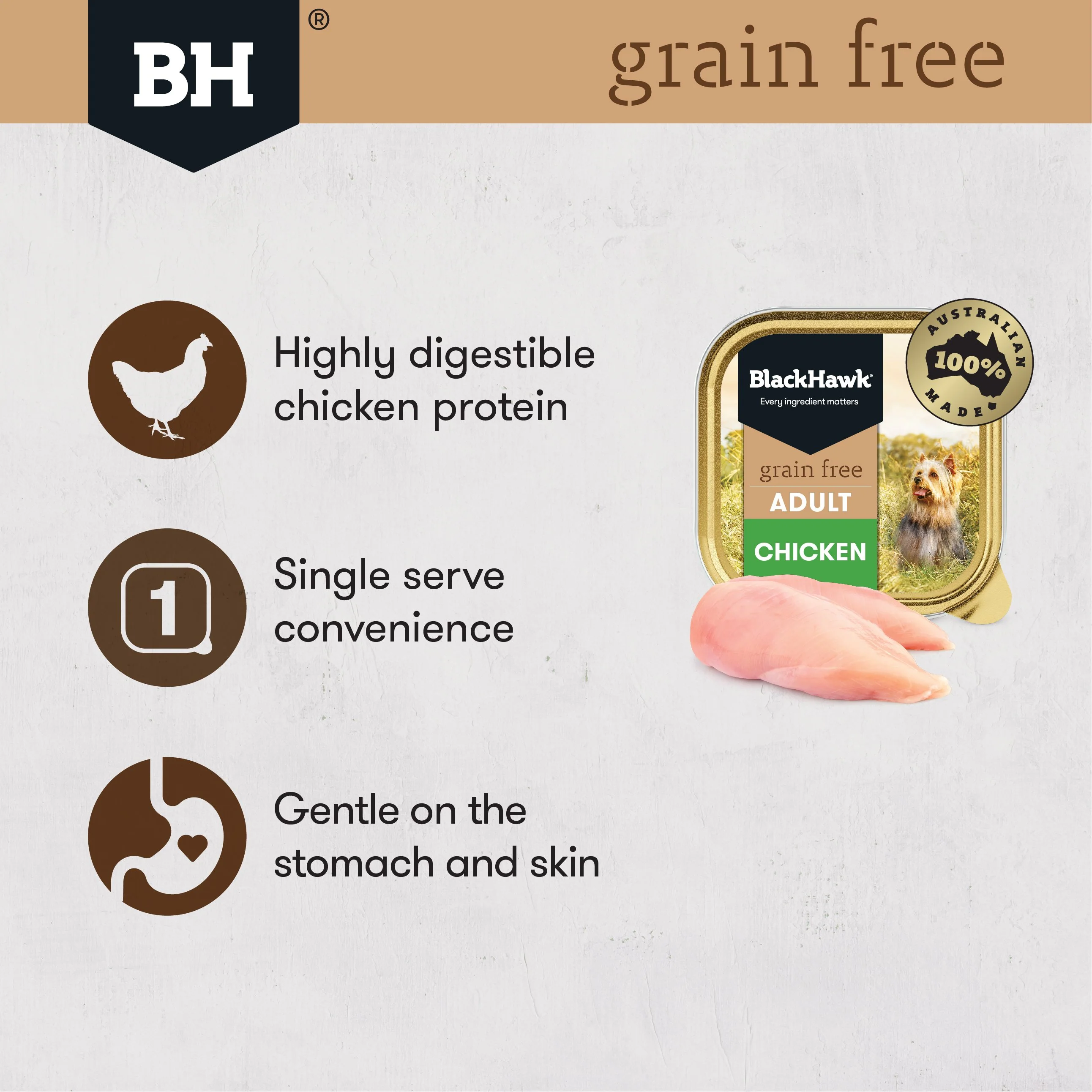 Black Hawk Grain Free Chicken Wet Dog Food 100g - Image 3