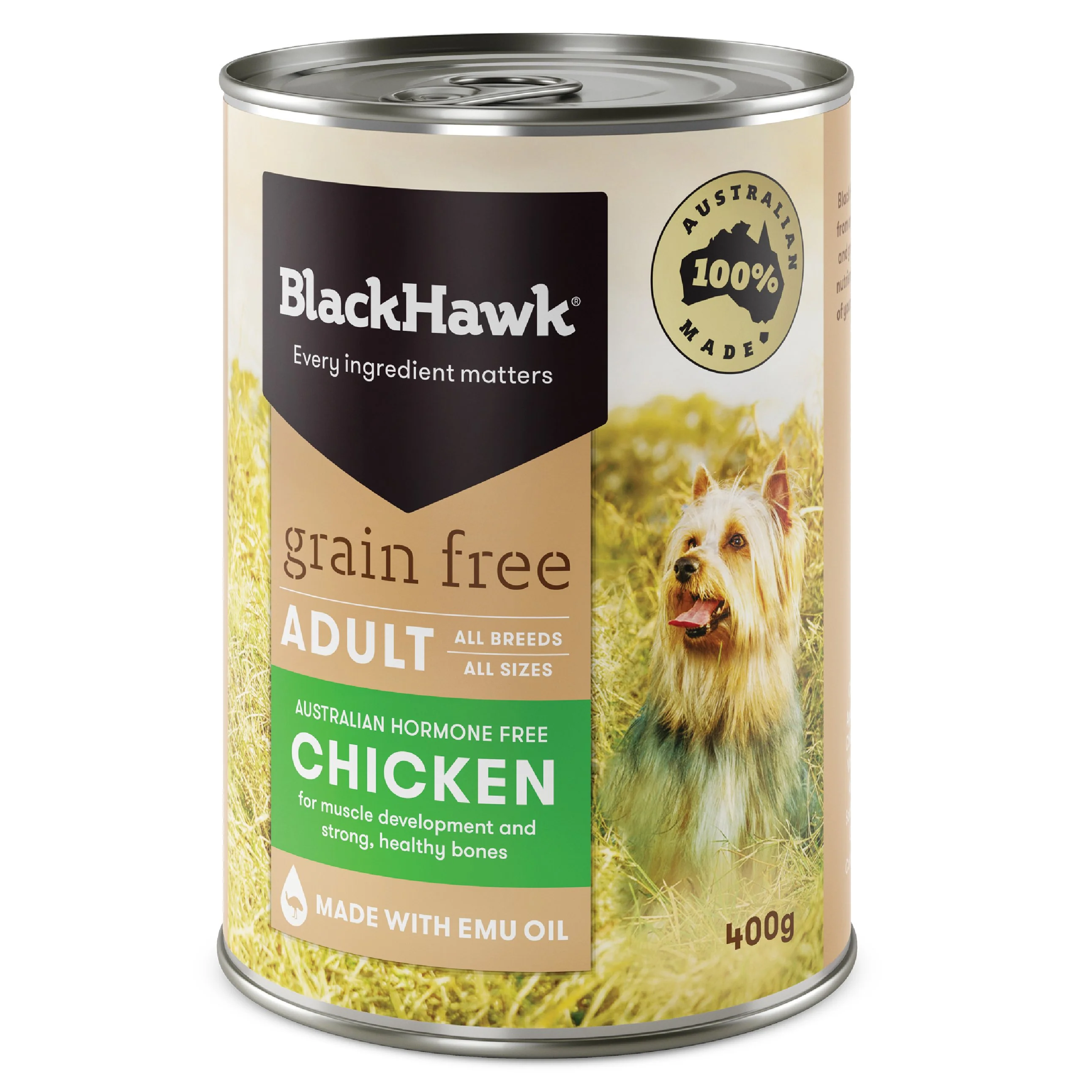 Black Hawk Grain Free Chicken Wet Dog Food 400g x 12 - Image 2