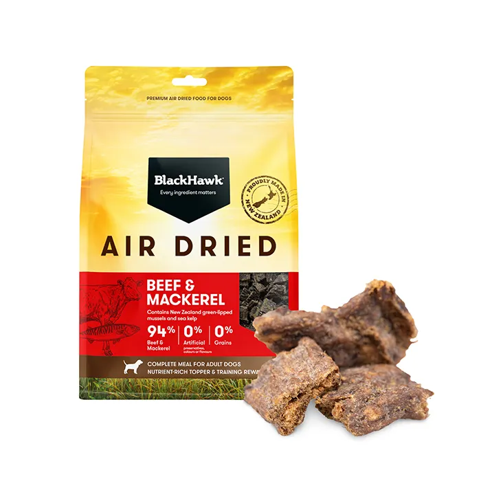 Black Hawk Air Dried Beef and Mackerel Dry Dog Food 450g - Image 2