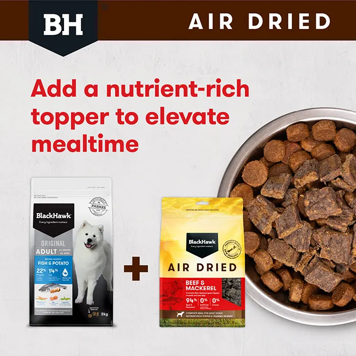 Black Hawk Air Dried Beef and Mackerel Dry Dog Food 450g - Image 6