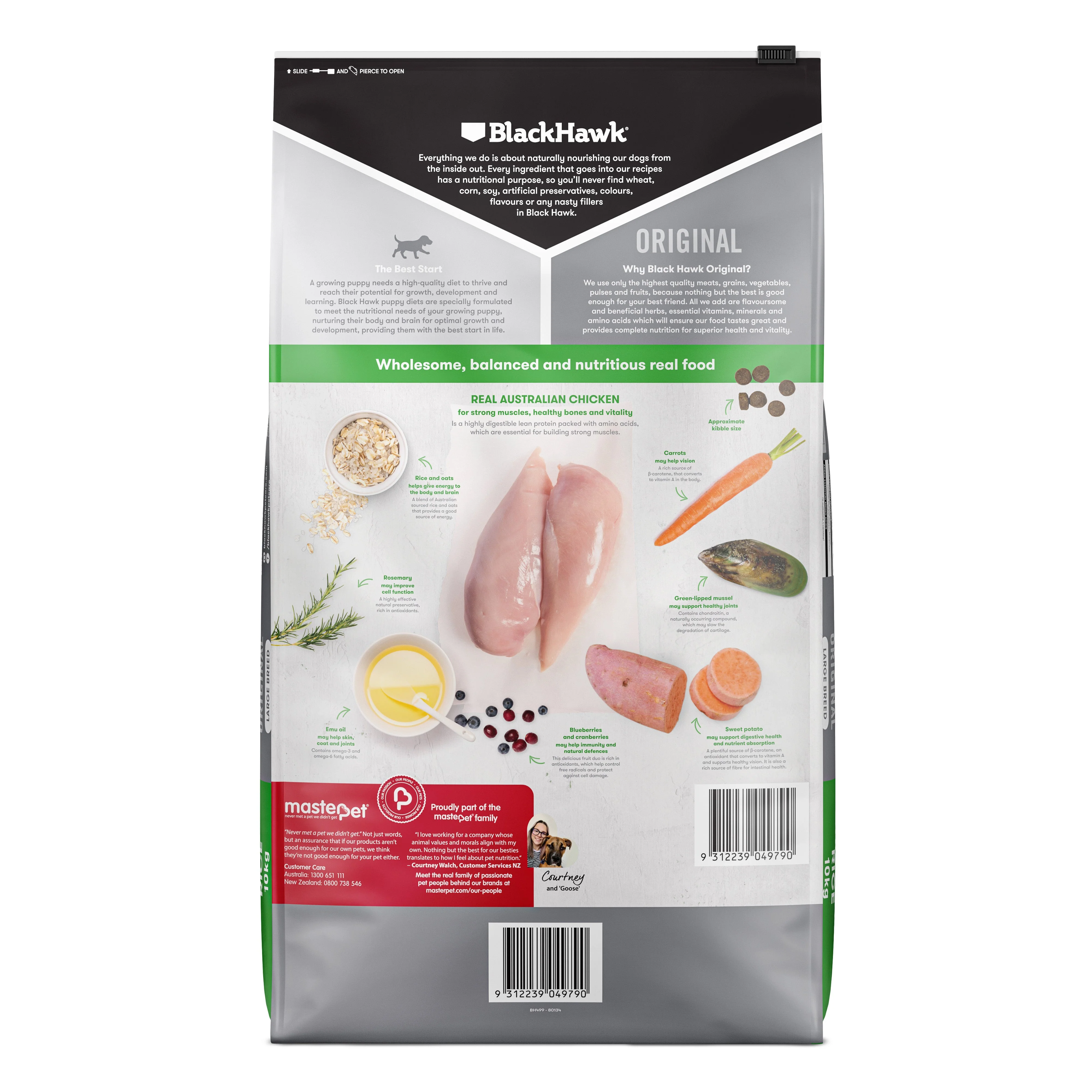 Black Hawk Chicken and Rice Large Breed Puppy Dry Dog Food 10kg - Image 2