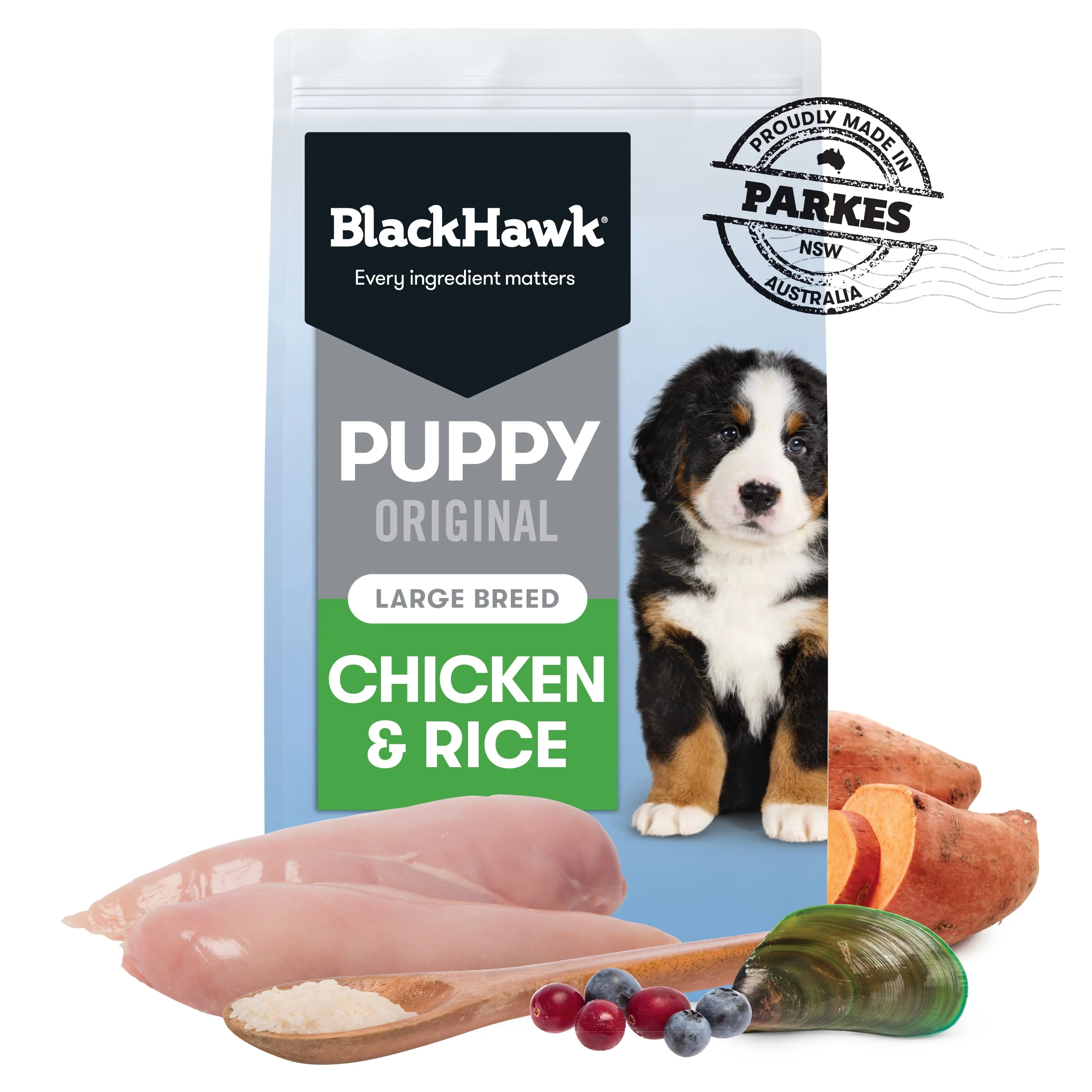 Black Hawk Chicken and Rice Large Breed Puppy Dry Dog Food 3kg - Image 3