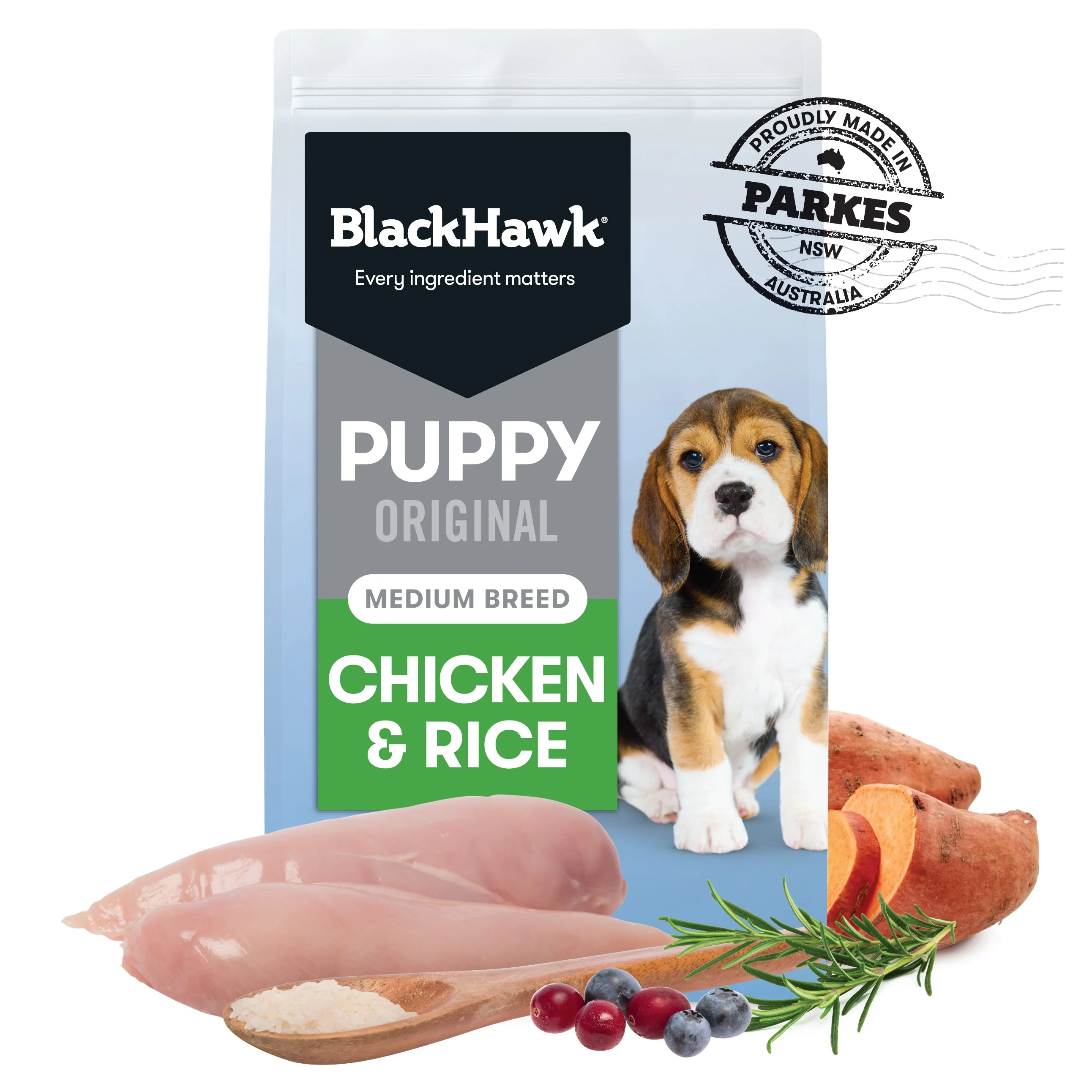 Black Hawk Chicken and Rice Medium Breed Puppy Dry Dog Food 20kg - Image 3