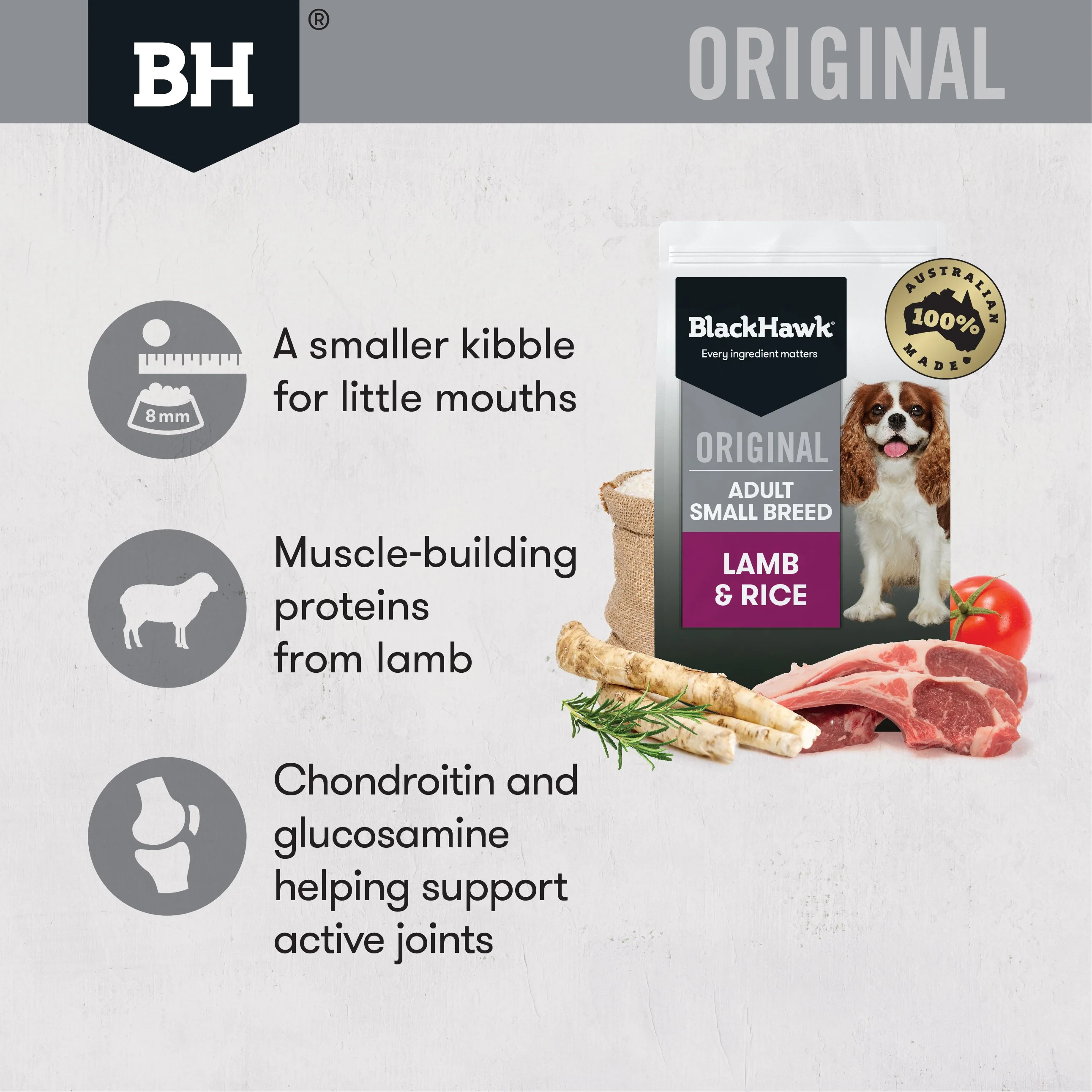 Black Hawk Original Lamb and Rice Small Breed Dry Dog Food 10kg - Image 2