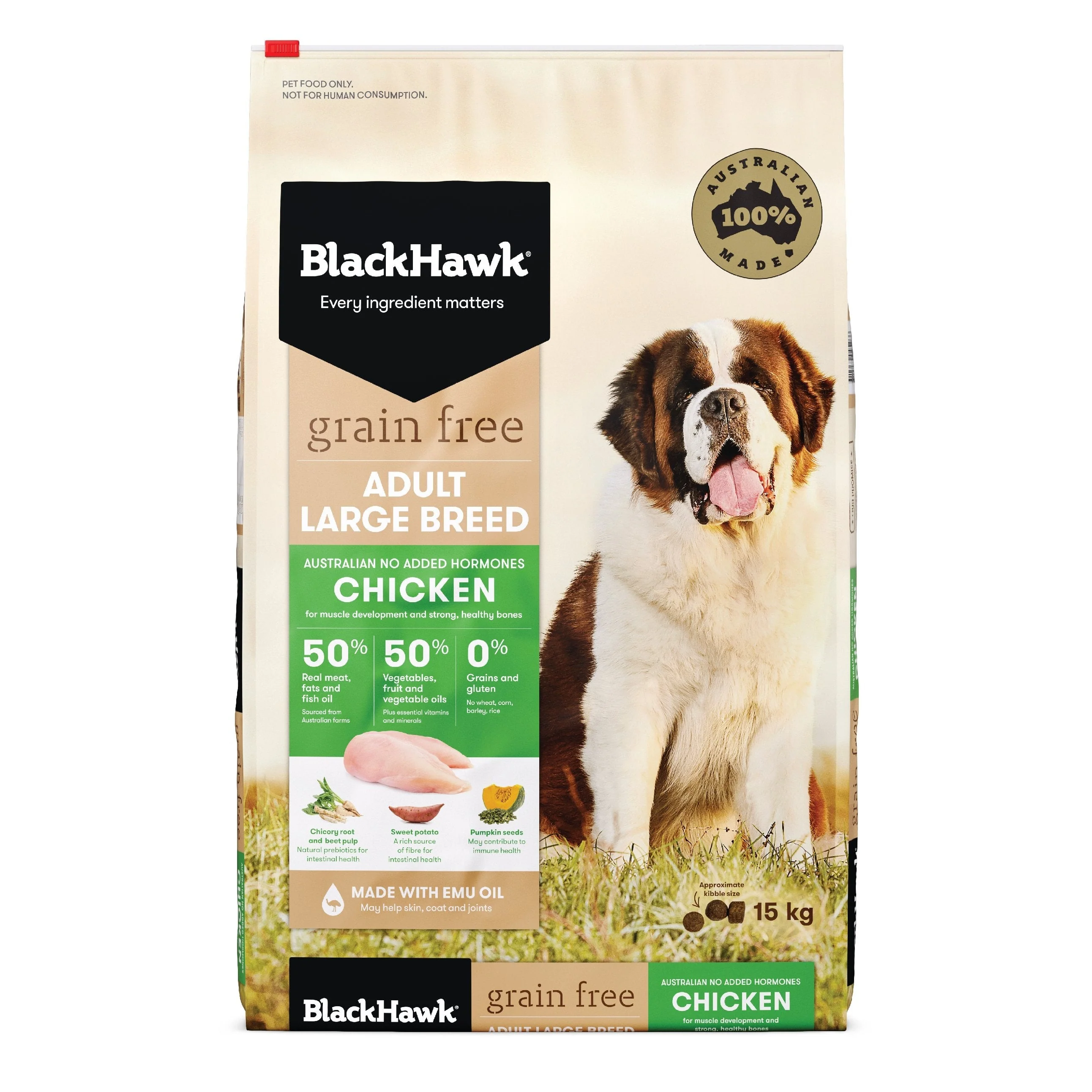 Black Hawk Grain Free Chicken Large Breed Dry Dog Food 15kg - Image 2