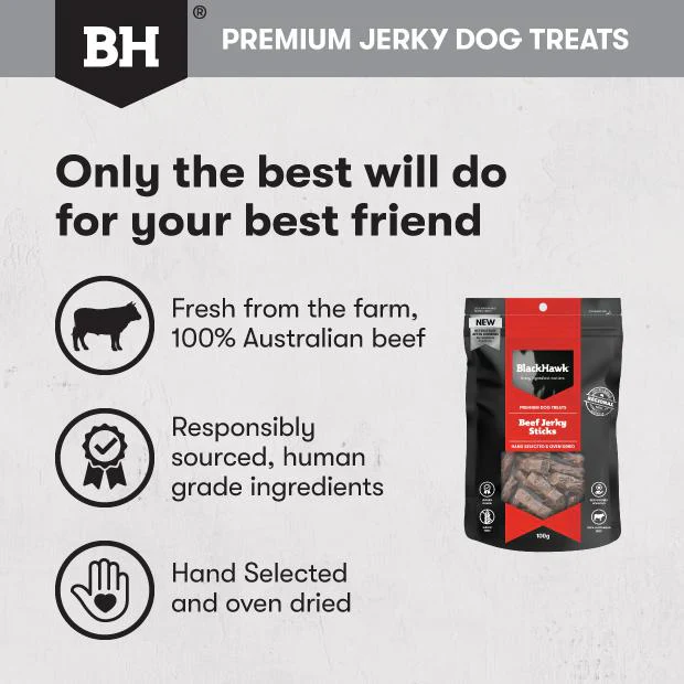 Black Hawk Dog Treats Beef Jerky Sticks 100g - Image 4