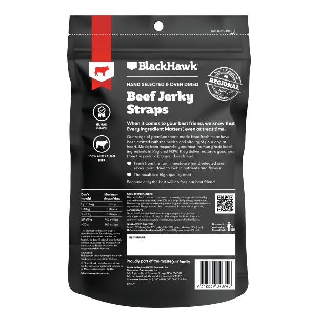 Black Hawk Dog Treats Beef Jerky Straps 100g - Image 3