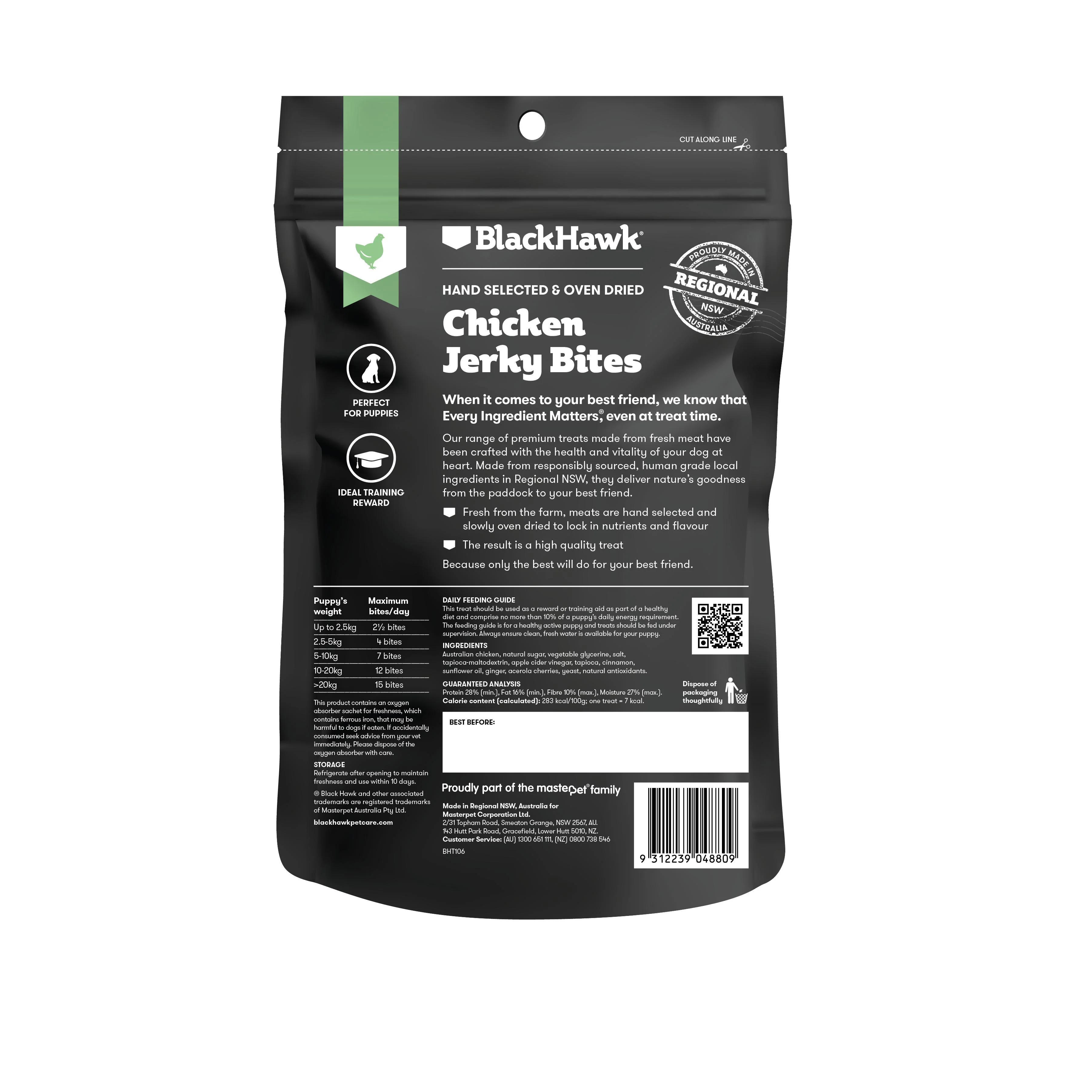 Black Hawk Dog Treats Chicken Jerky Bites for Puppies 100g - Image 3