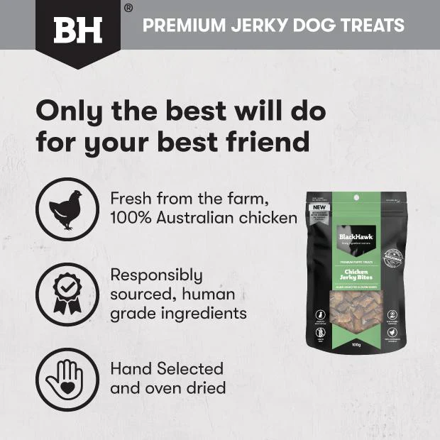 Black Hawk Dog Treats Chicken Jerky Bites for Puppies 100g - Image 4