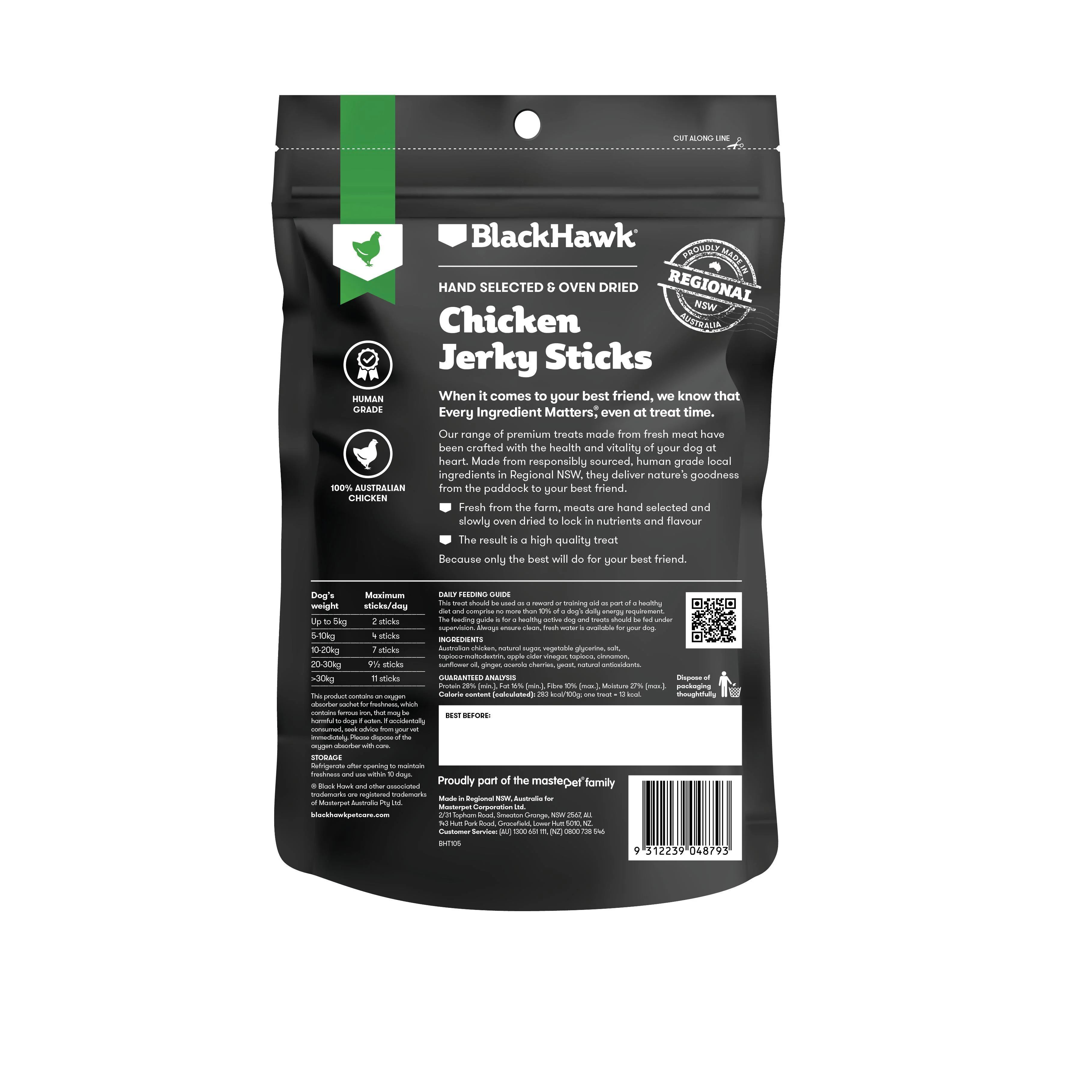 Black Hawk Dog Treats Chicken Jerky Sticks 100g - Image 3