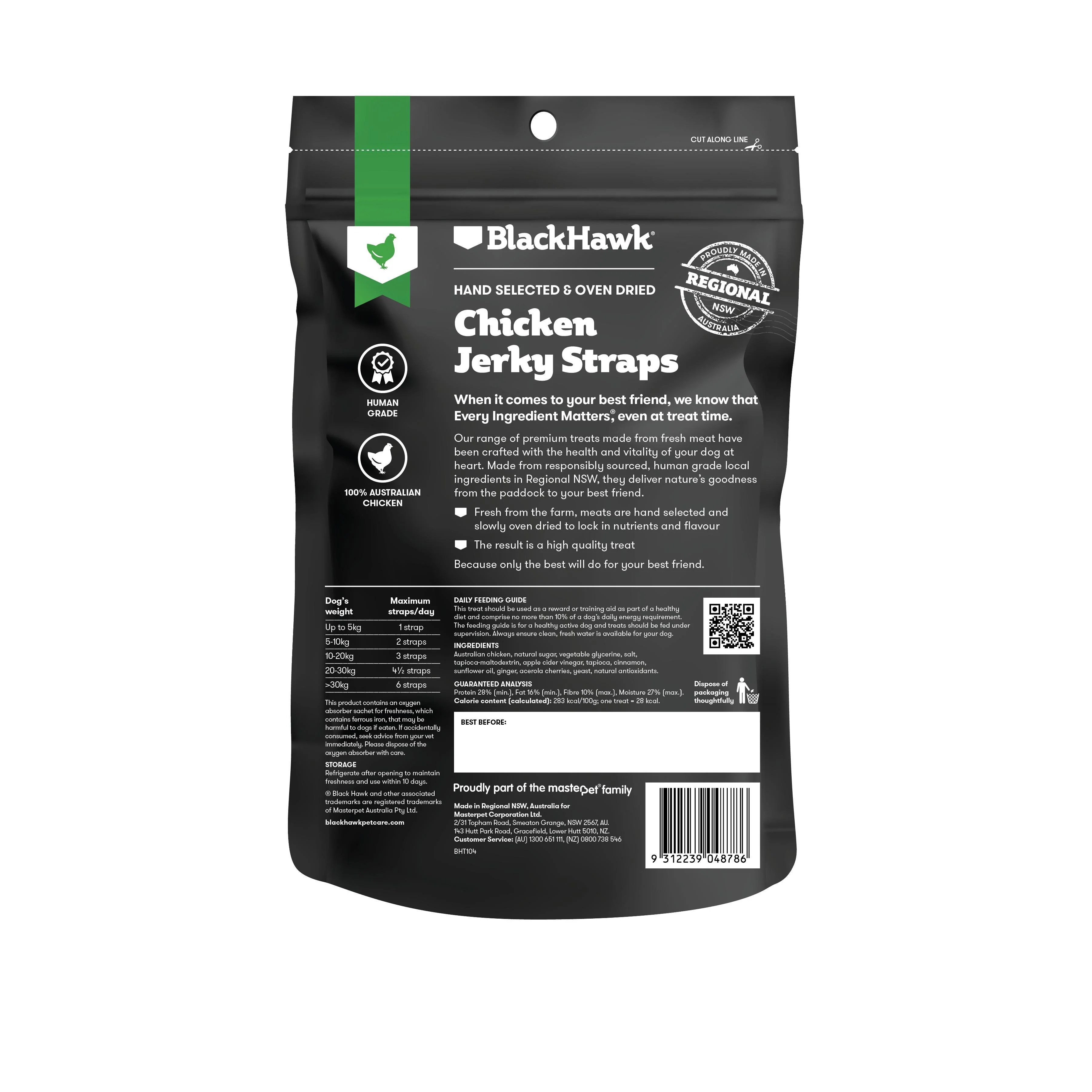 Black Hawk Dog Treats Chicken Jerky Straps 100g - Image 3