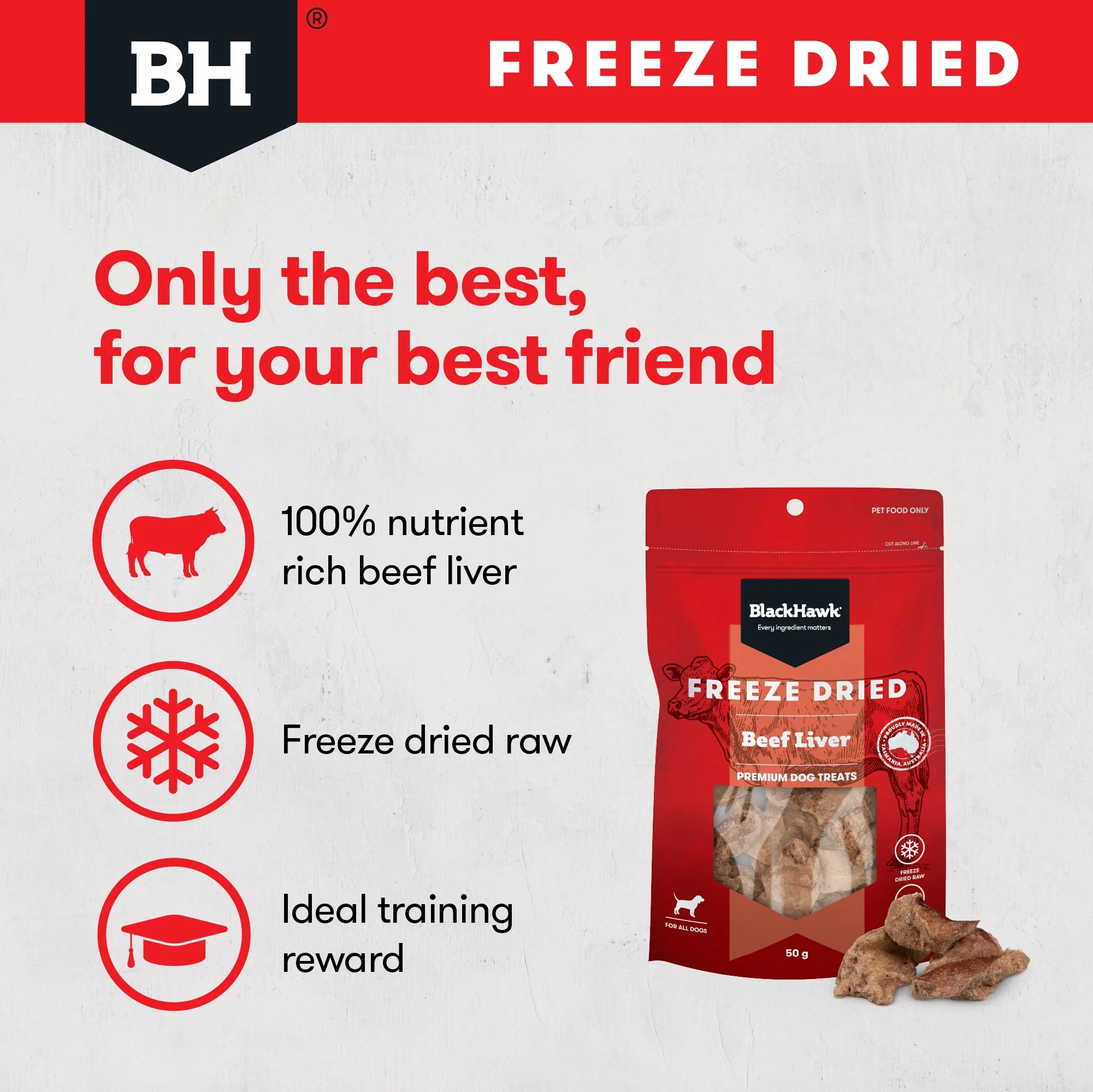 Black Hawk Freeze Dried Beef Liver Dog Treats 50g - Image 12