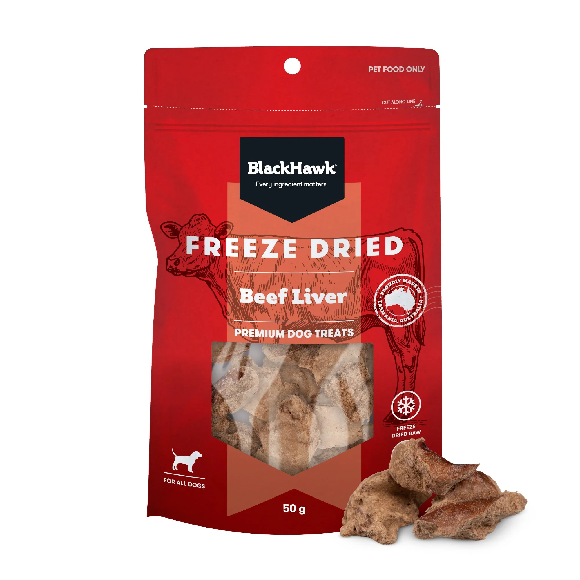 Black Hawk Freeze Dried Beef Liver Dog Treats 50g - Image 3