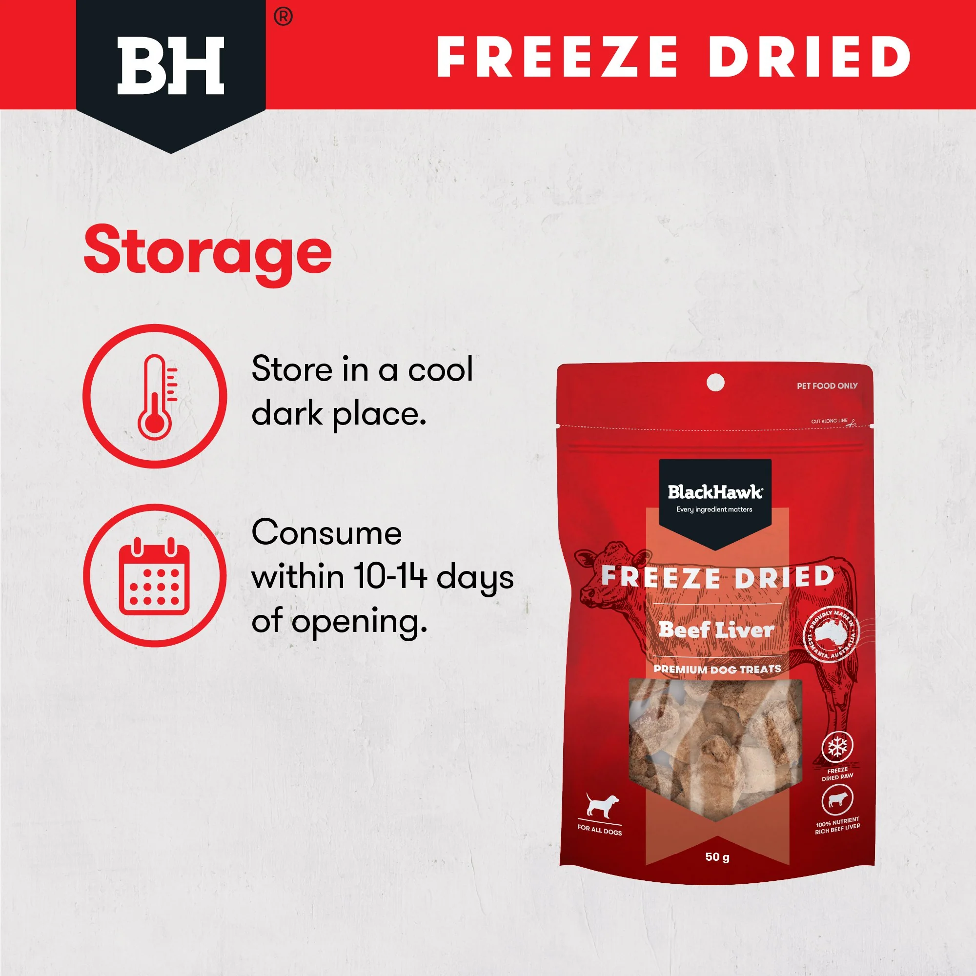 Black Hawk Freeze Dried Beef Liver Dog Treats 50g - Image 6