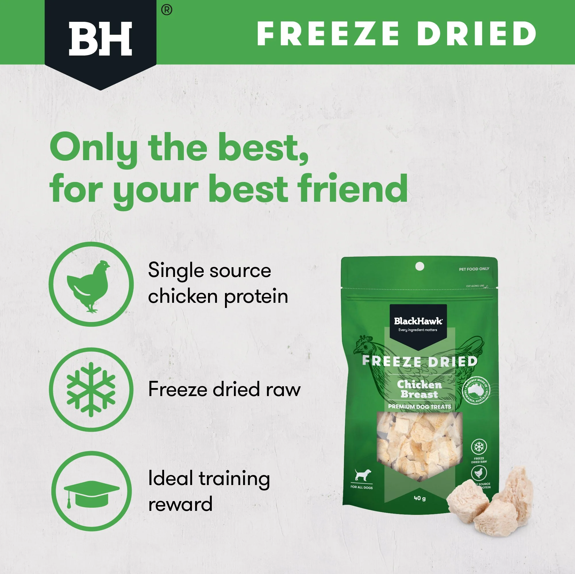 Black Hawk Freeze Dried Chicken Dog Treats 40g - Image 12