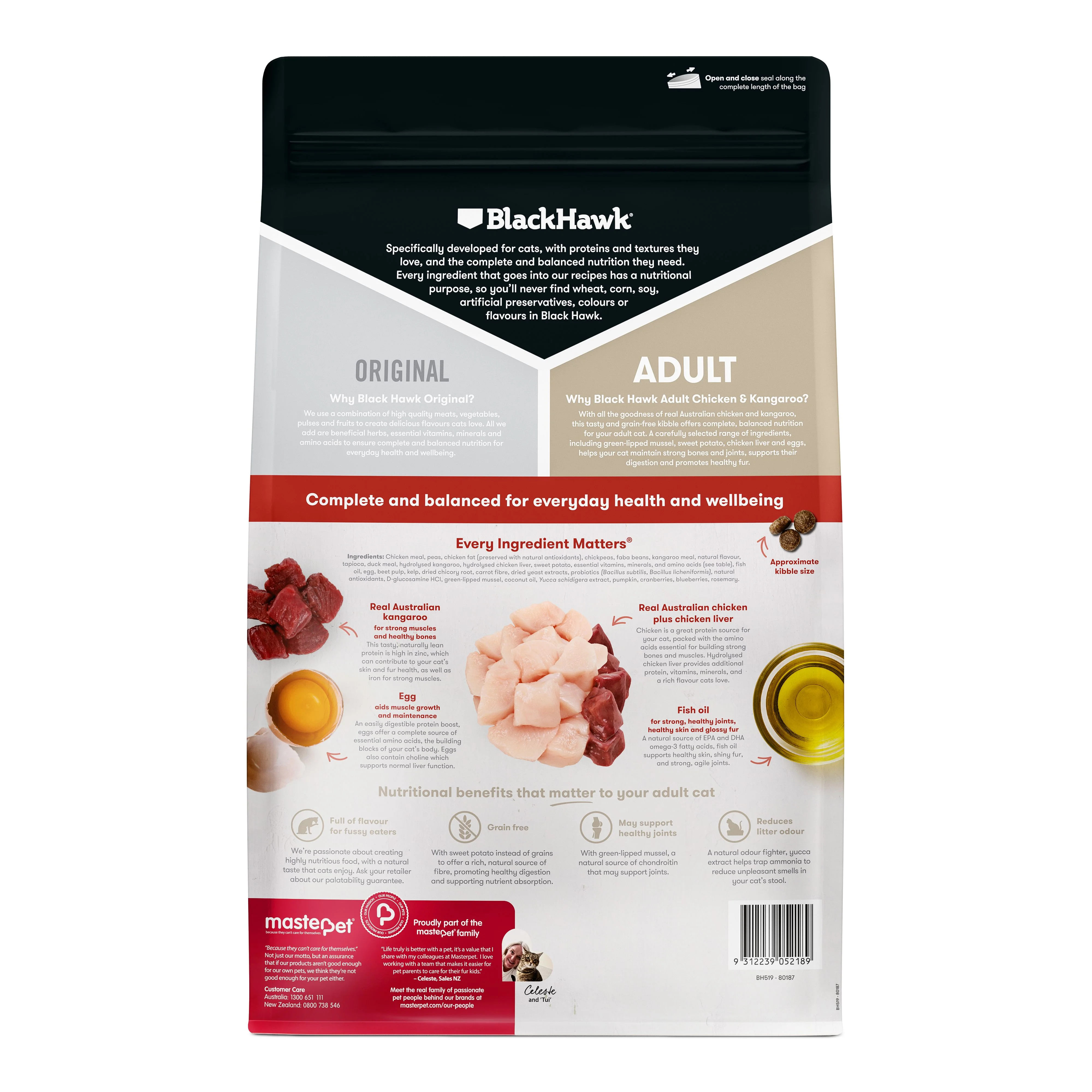 Black Hawk Grain Free Chicken and Kangaroo Cat Dry Food 4kg - Image 2