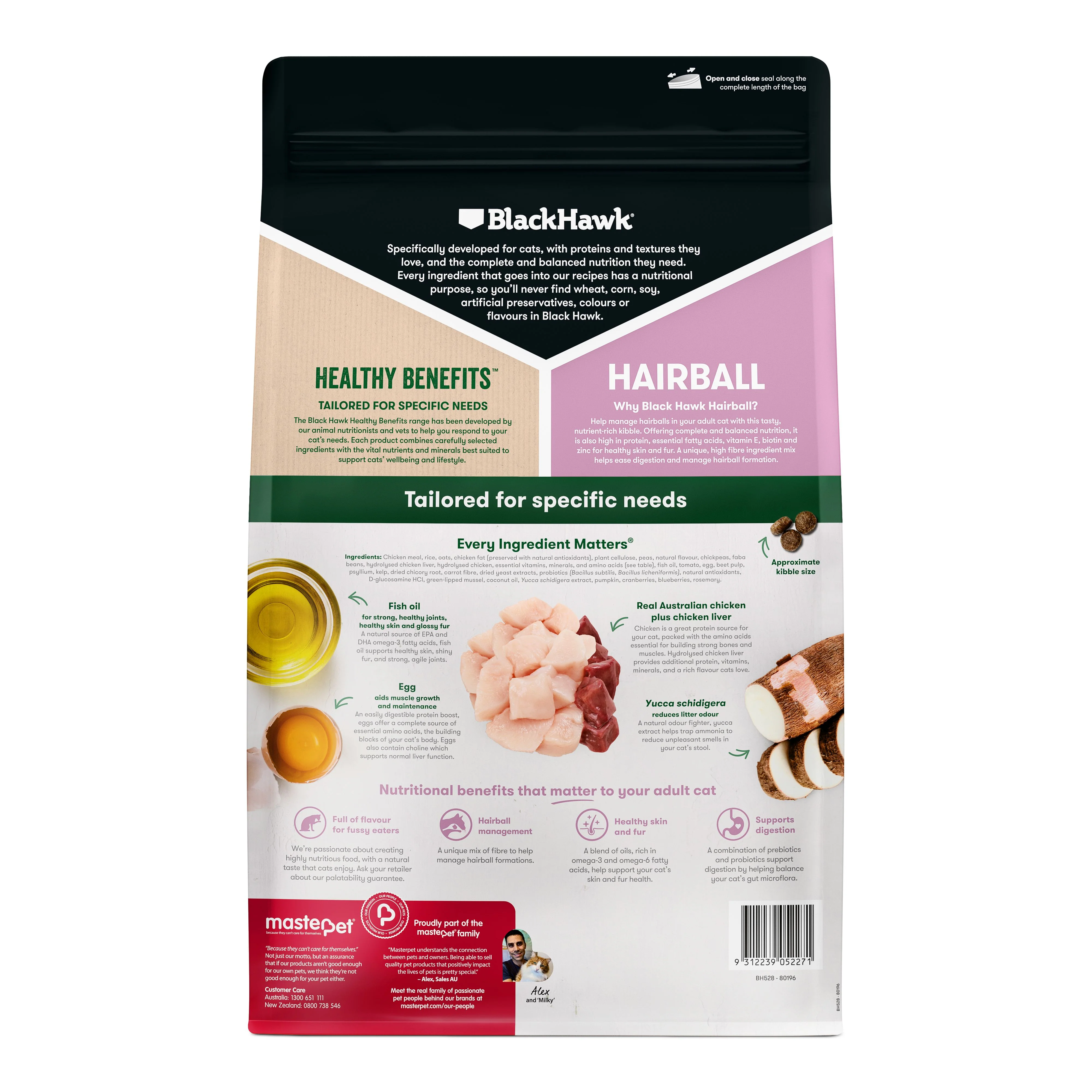 Black Hawk Healthy Benefits Hairball Chicken Cat Dry Food 2kg - Image 2