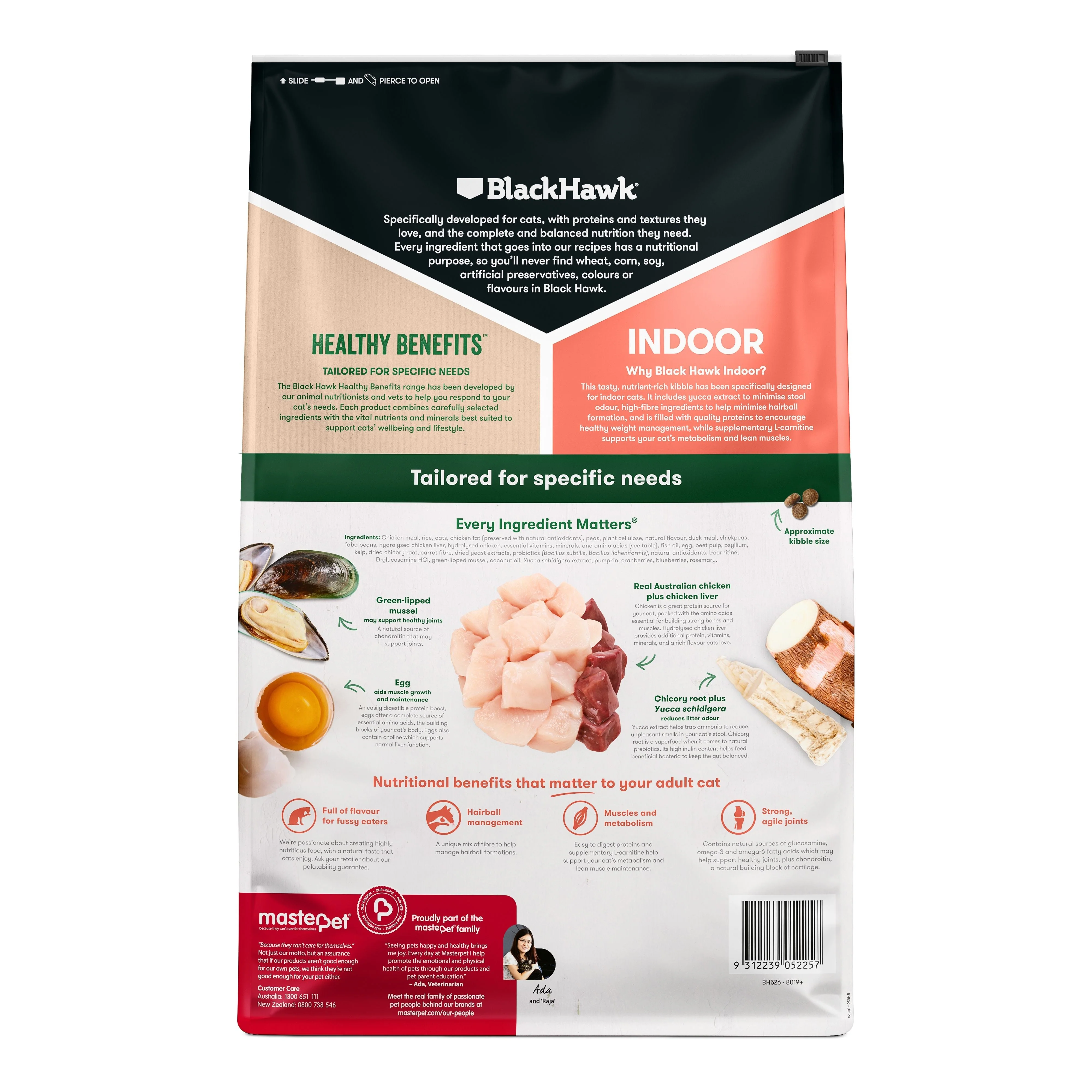 Black Hawk Healthy Benefits Indoor Chicken Cat Dry Food 8kg - Image 2