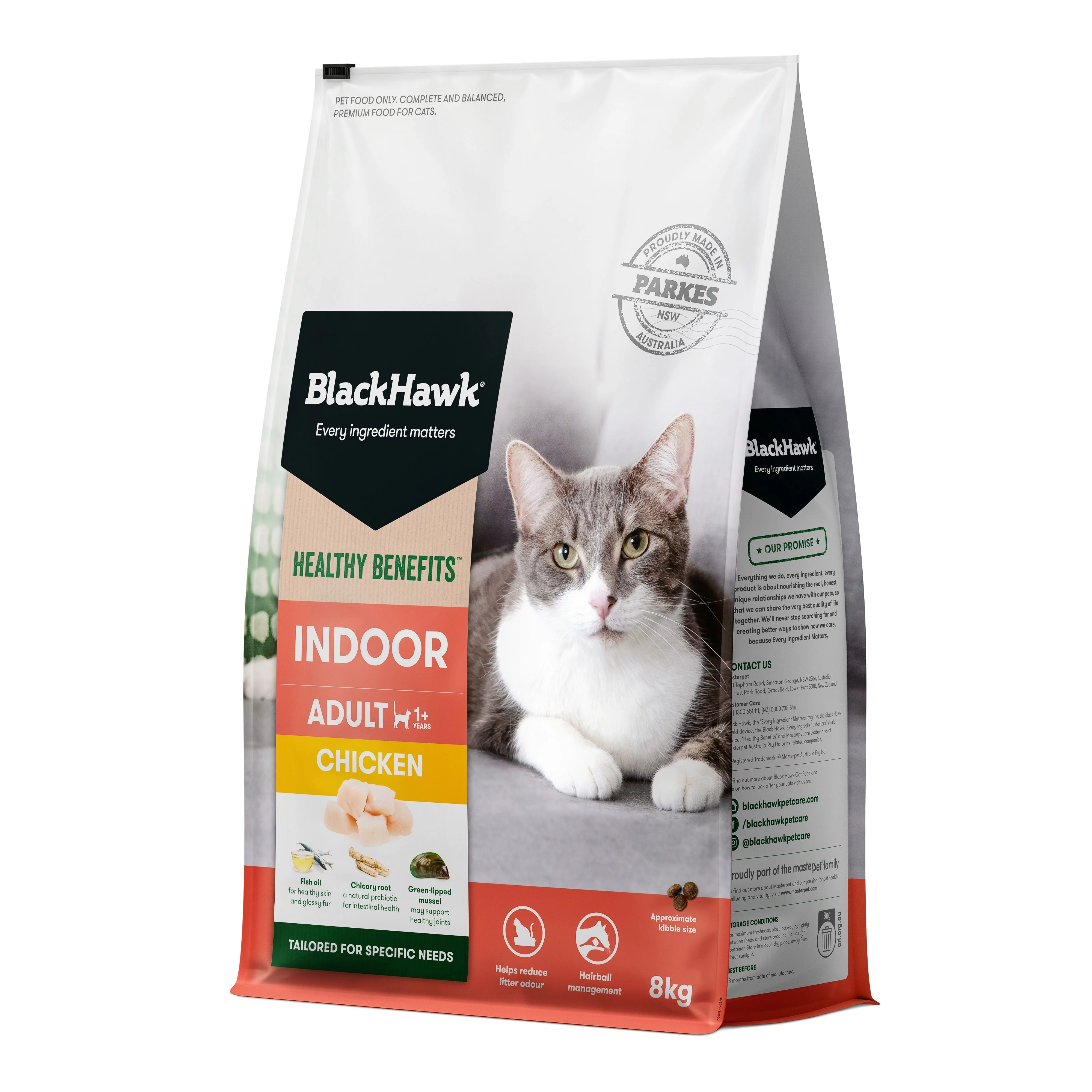 Black Hawk Healthy Benefits Indoor Chicken Cat Dry Food 8kg - Image 5