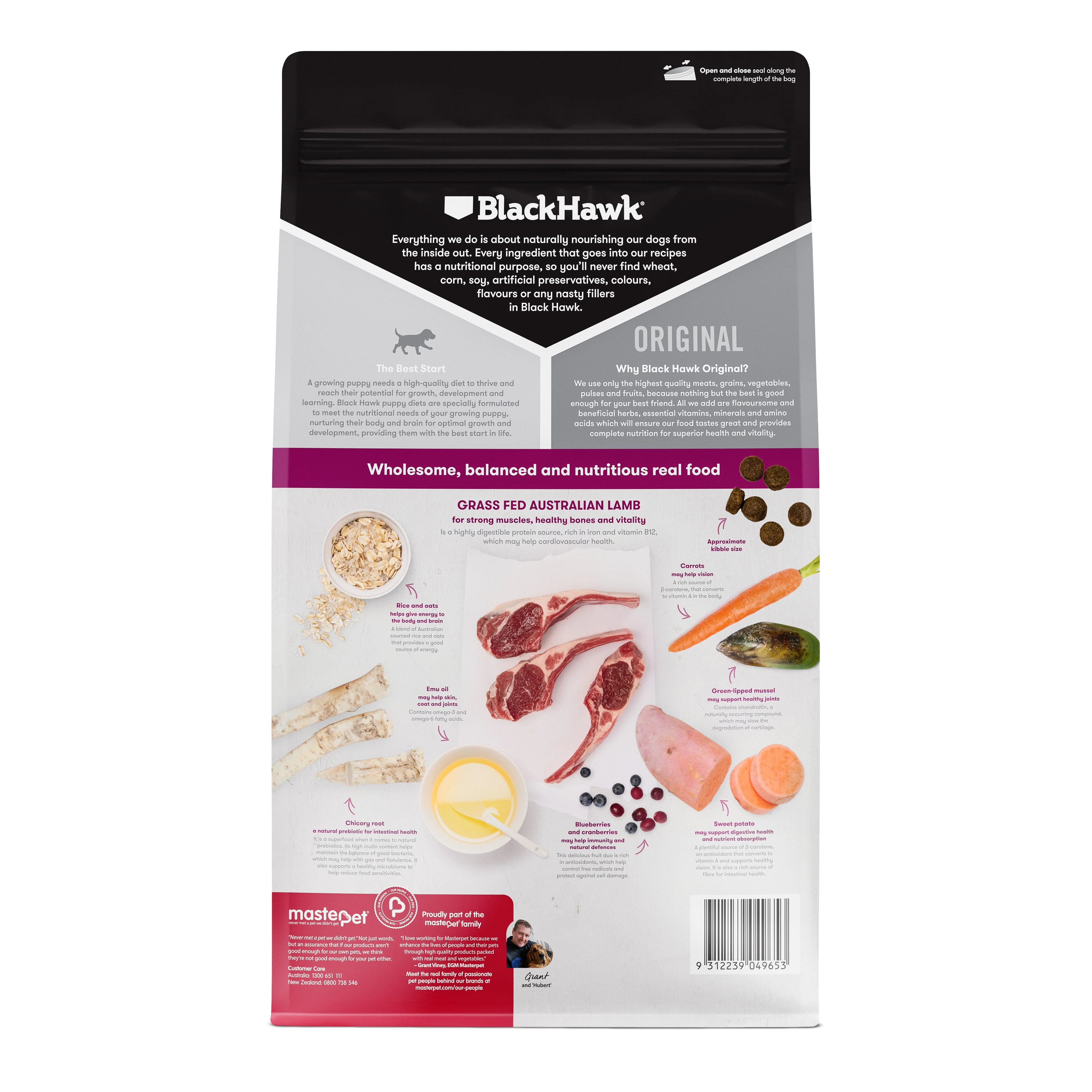 Black Hawk Lamb and Rice Large Breed Puppy Dry Dog Food 3kg - Image 2