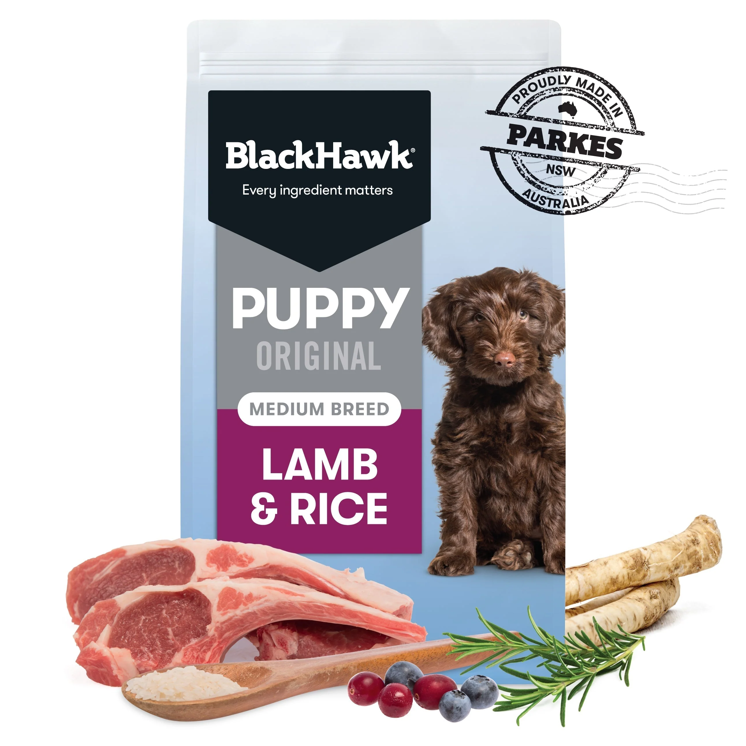 Black Hawk Lamb and Rice Medium Breed Puppy Dry Dog Food 20kg - Image 3