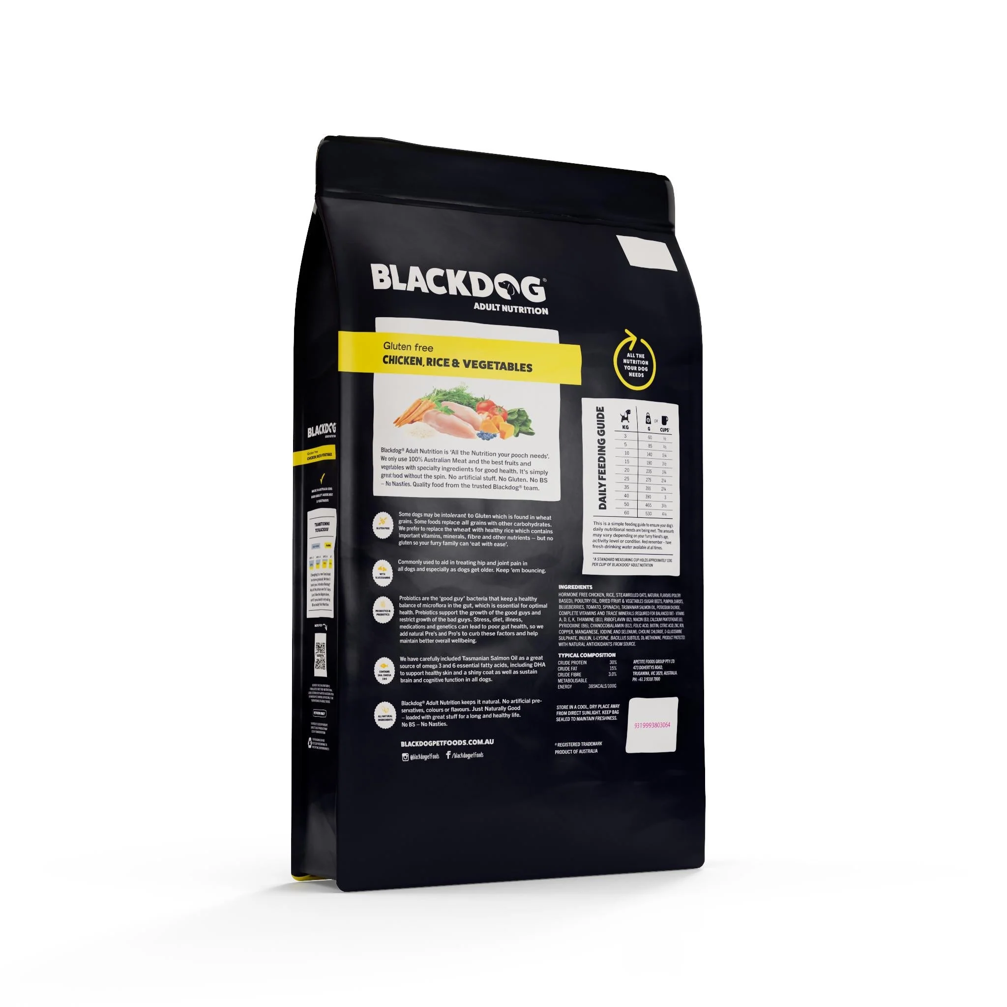 Blackdog Chicken Rice and Vegetables Adult Dry Dog Food 9kg - Image 2