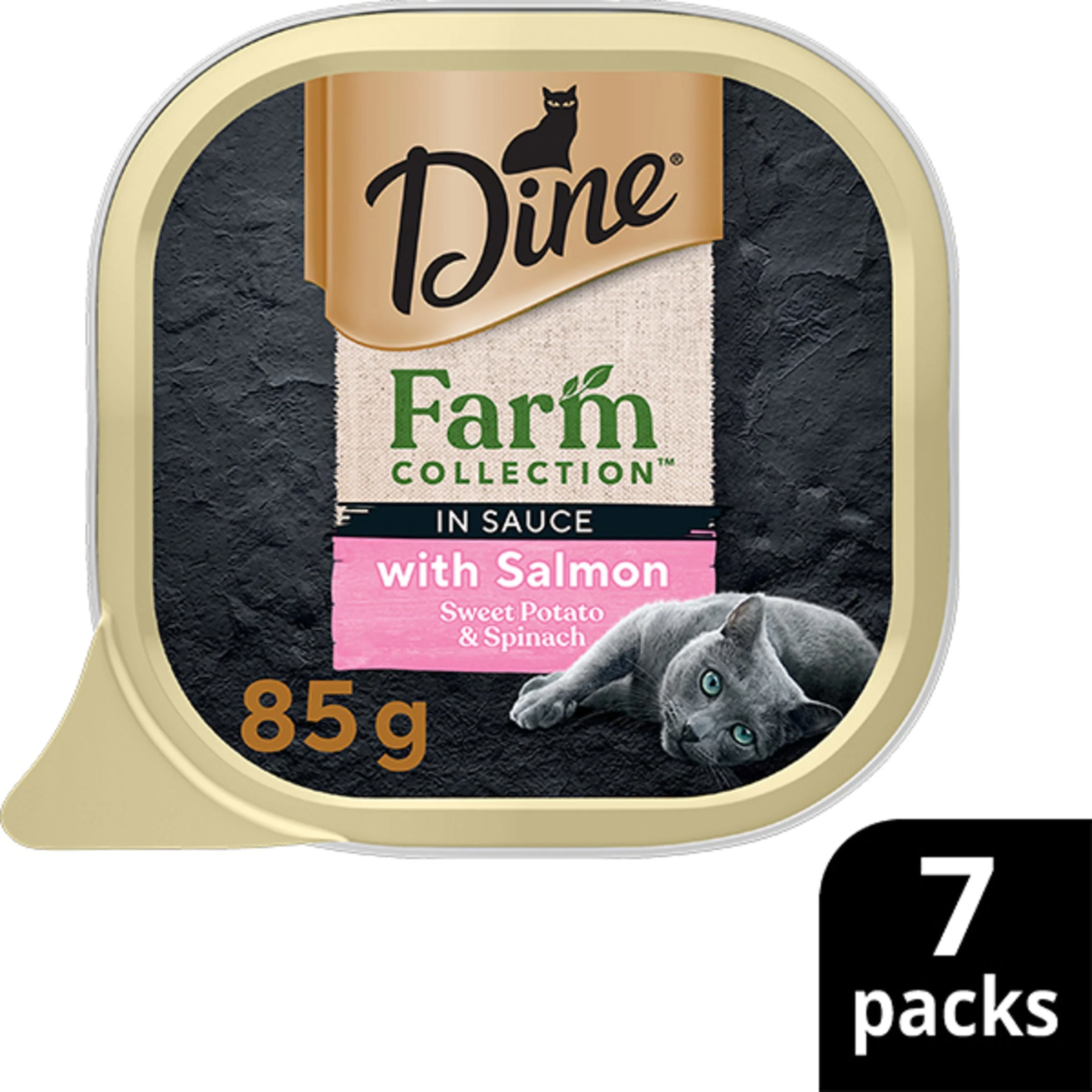 Dine Farm Collection Salmon Sweet Potato and Spinach Adult Cat Wet Food 85g x 7 - Image 3
