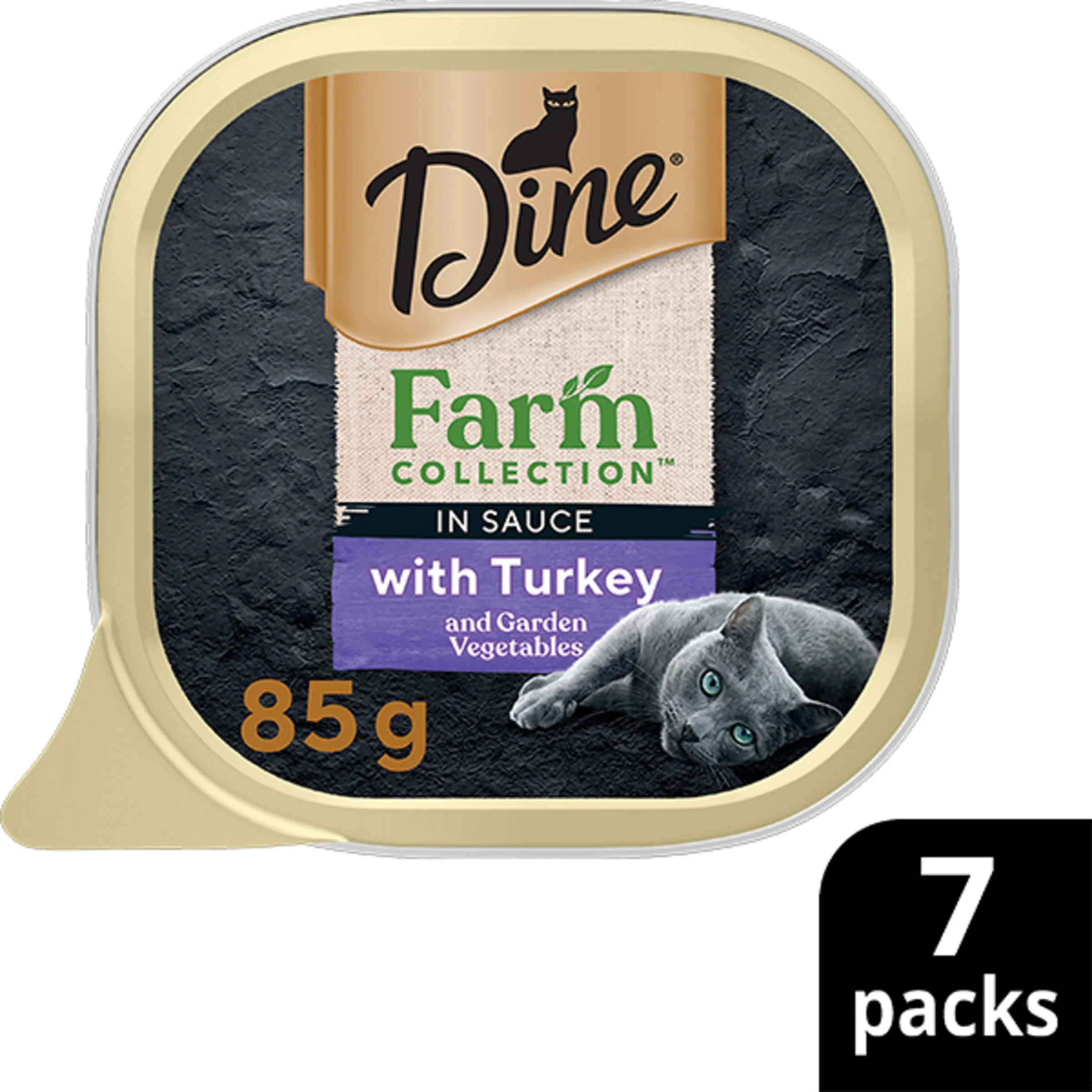 Dine Farm Collection Turkey and Garden Vegetables Adult Cat Wet Food 85g x 7 - Image 3