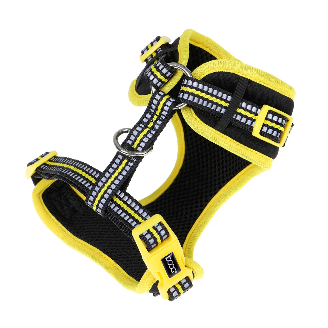 DOOG Neoflex Neoprene Bolt Neon Black and Yellow Dog Harness Small - Image 3