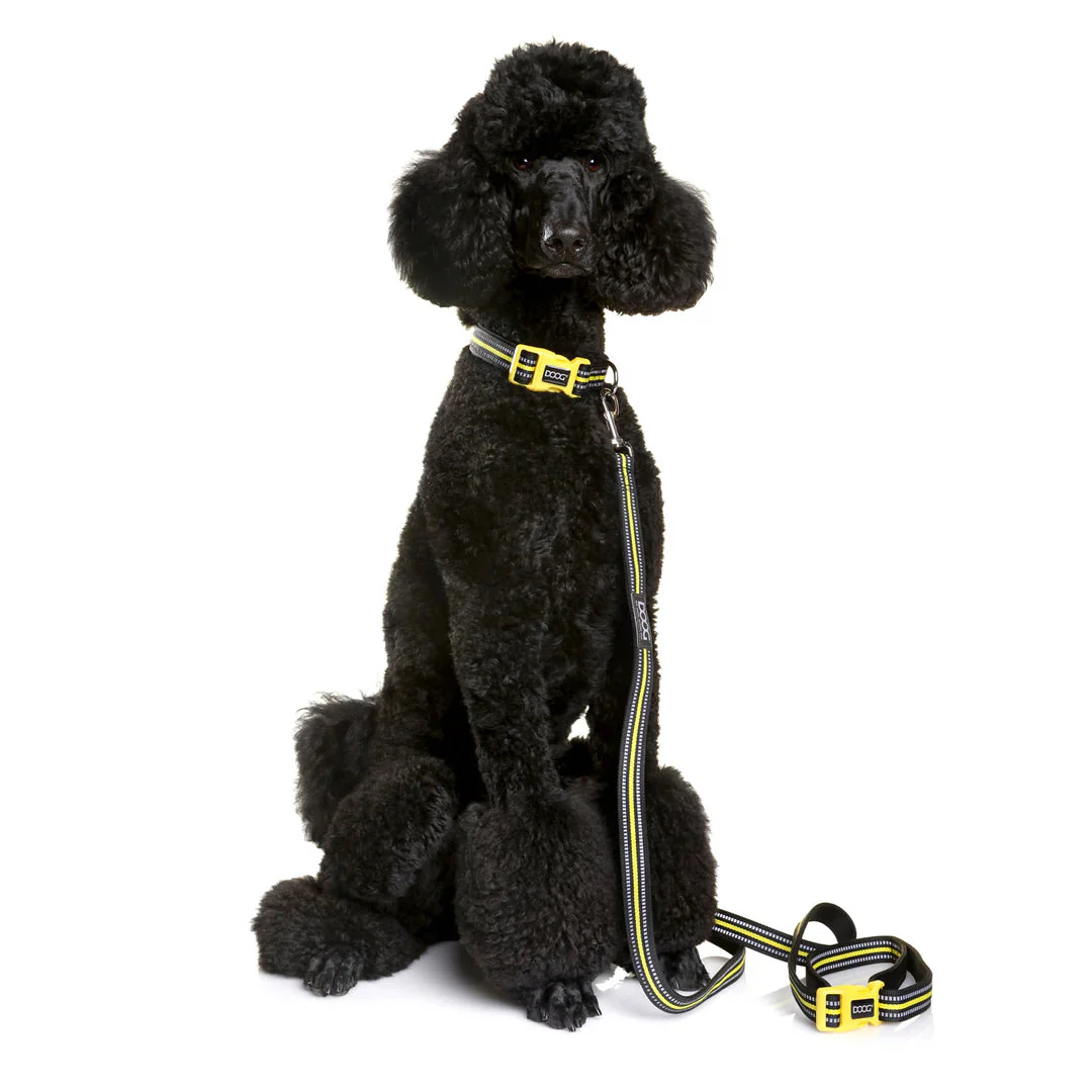 DOOG Neoprene Bolt Neon Black and Yellow Dog Collar Medium - Image 3