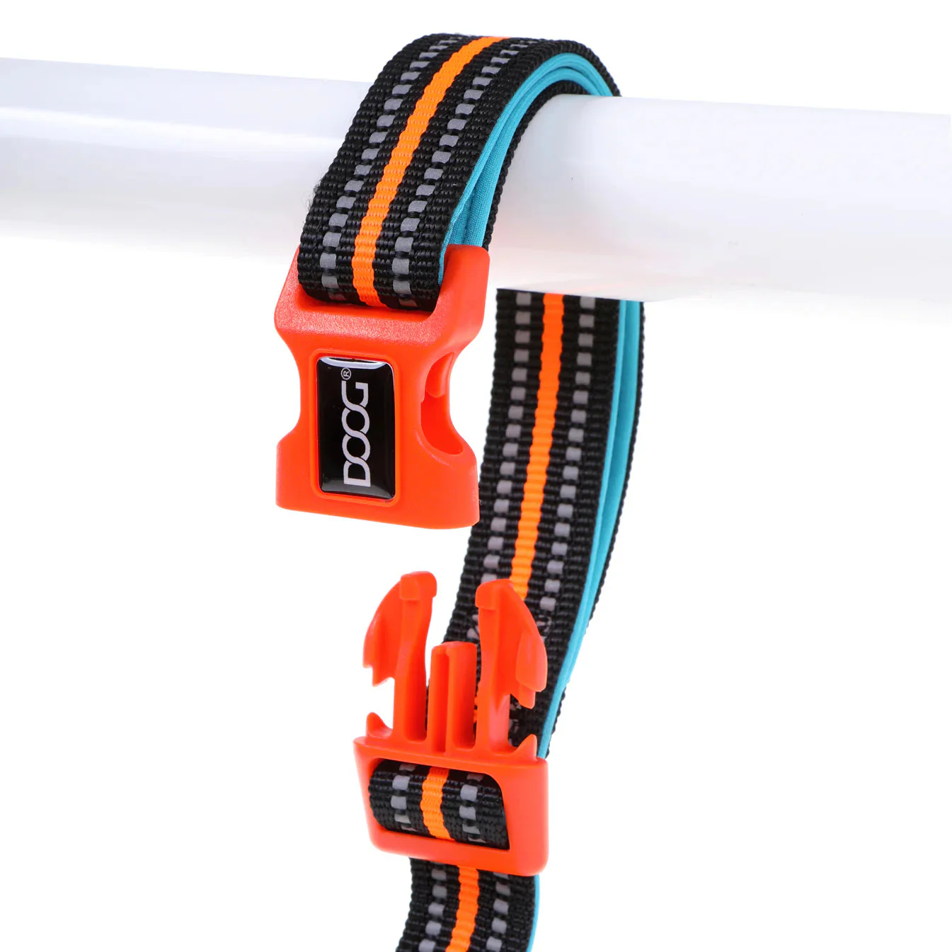 DOOG Neoprene Clip It Beethoven Neon Blue and Orange Adjustable Dog Lead Extra Large - Image 2