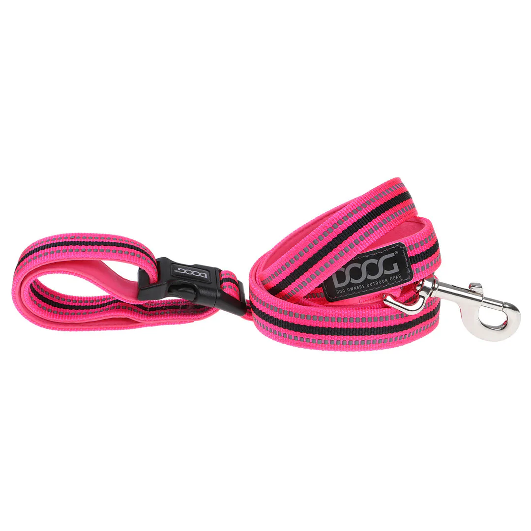 DOOG Neoprene Clip It Lady Neon Pink Adjustable Dog Lead Extra Large - Image 3