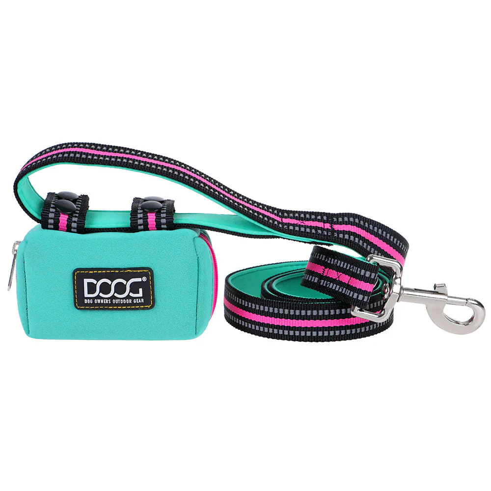 DOOG Walkie Pouch Neon Rin Tin Tin Teal and Pink Neoprene Poo Bag Holder - Image 4