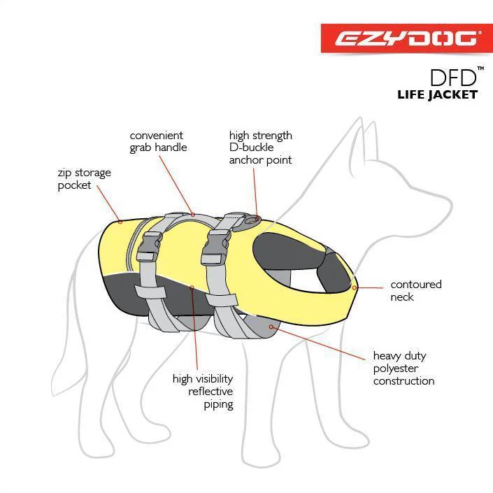 Ezydog DFD Dog Water Vest Extra Large Red - Image 3