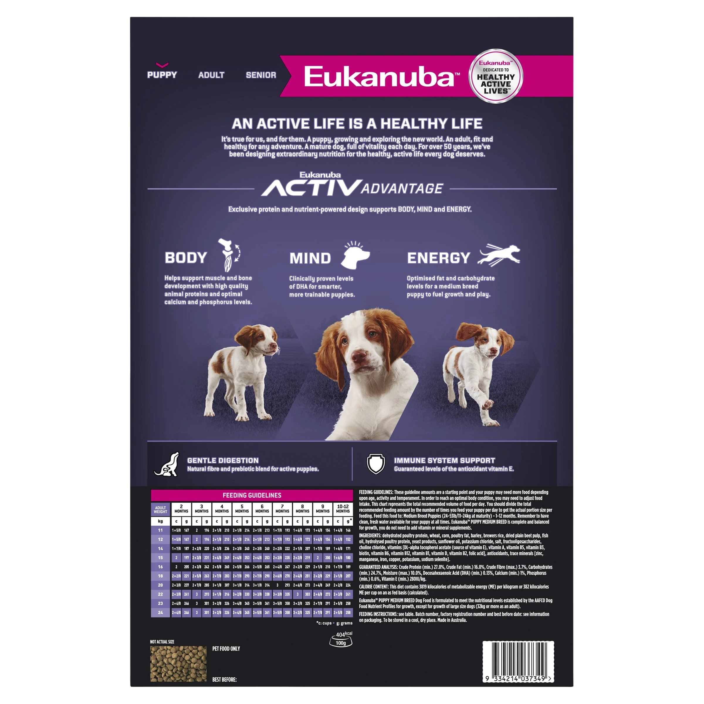 Eukanuba Dog Puppy Medium Breed Dry Food 3kg - Image 4