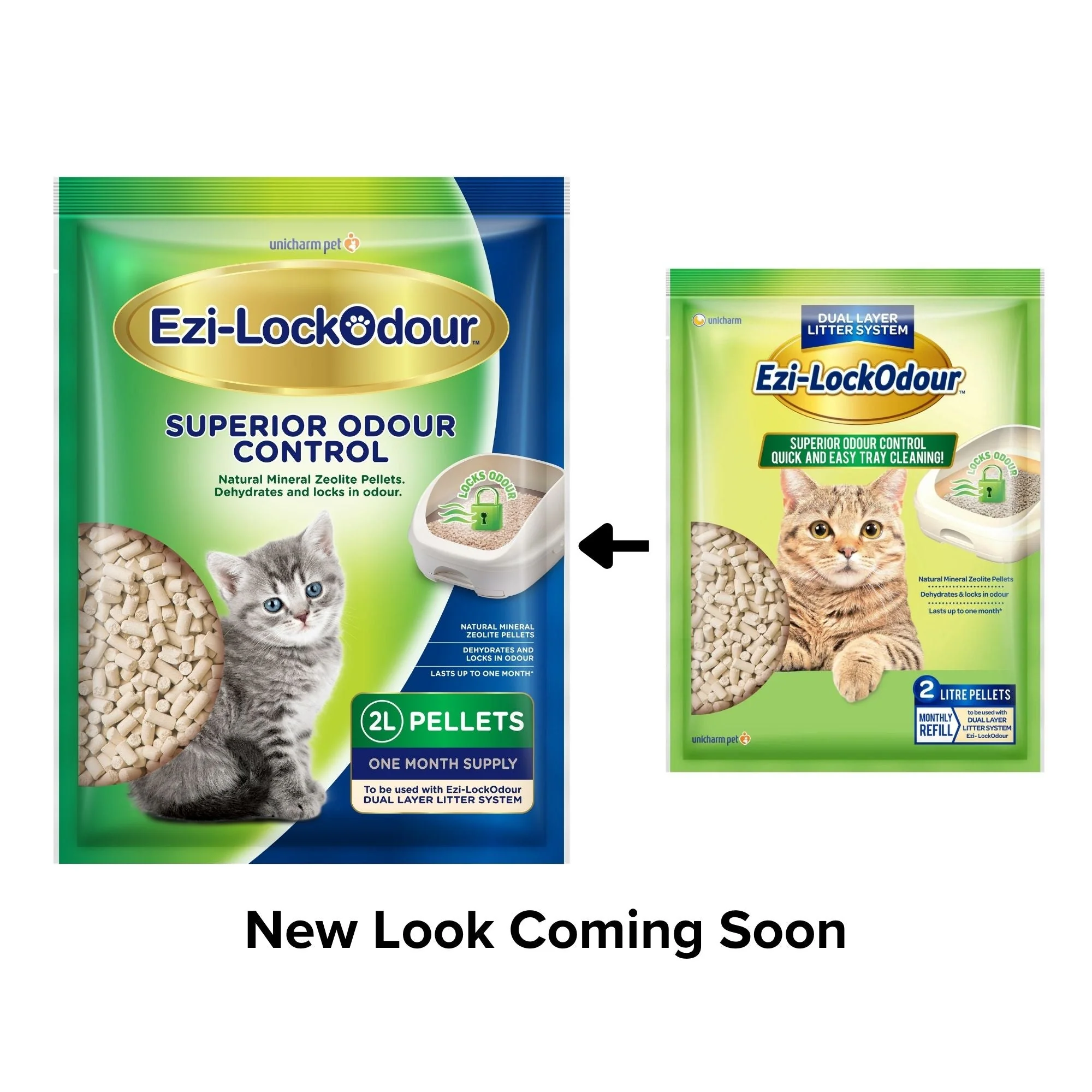 Ezi-LockOdour Dual Layer Cat Litter System Natural Zeolite Cat Litter Pellets 2kg - Image 2