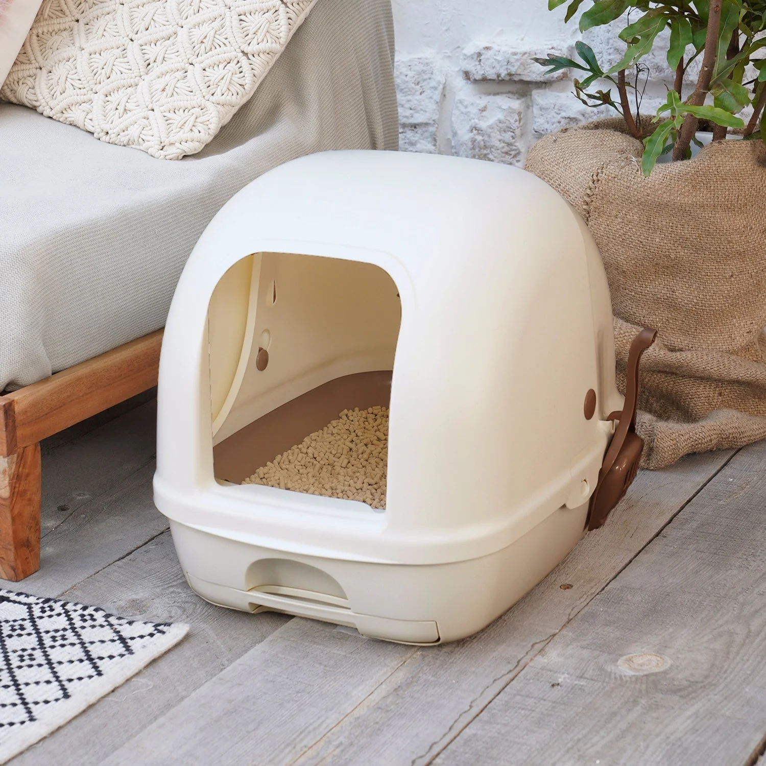 Ezi-LockOdour Dual Layer Cat Litter System Hooded Cat Litter Tray - Image 4