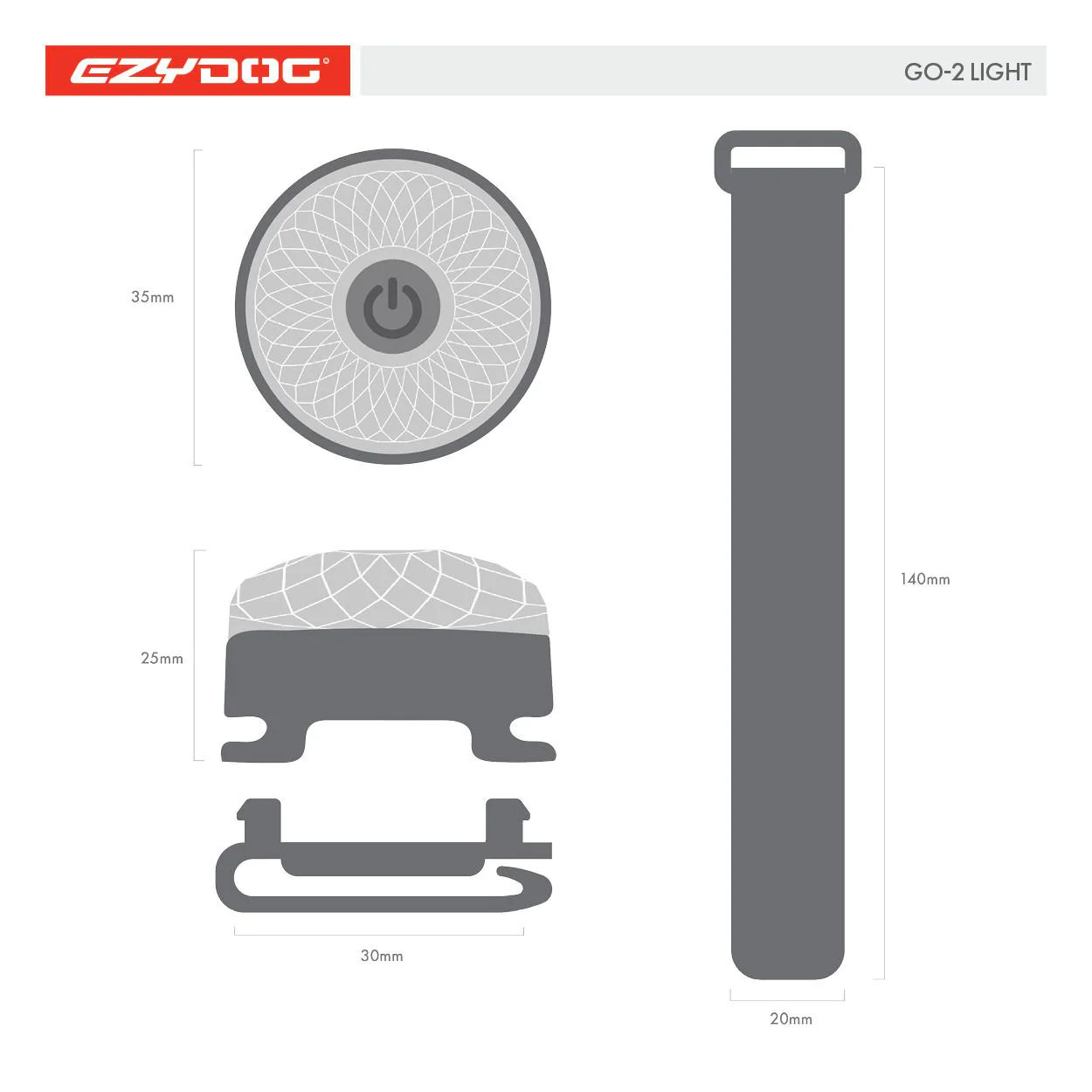 EzyDog Go-2 Dog Safety Light Red - Image 8