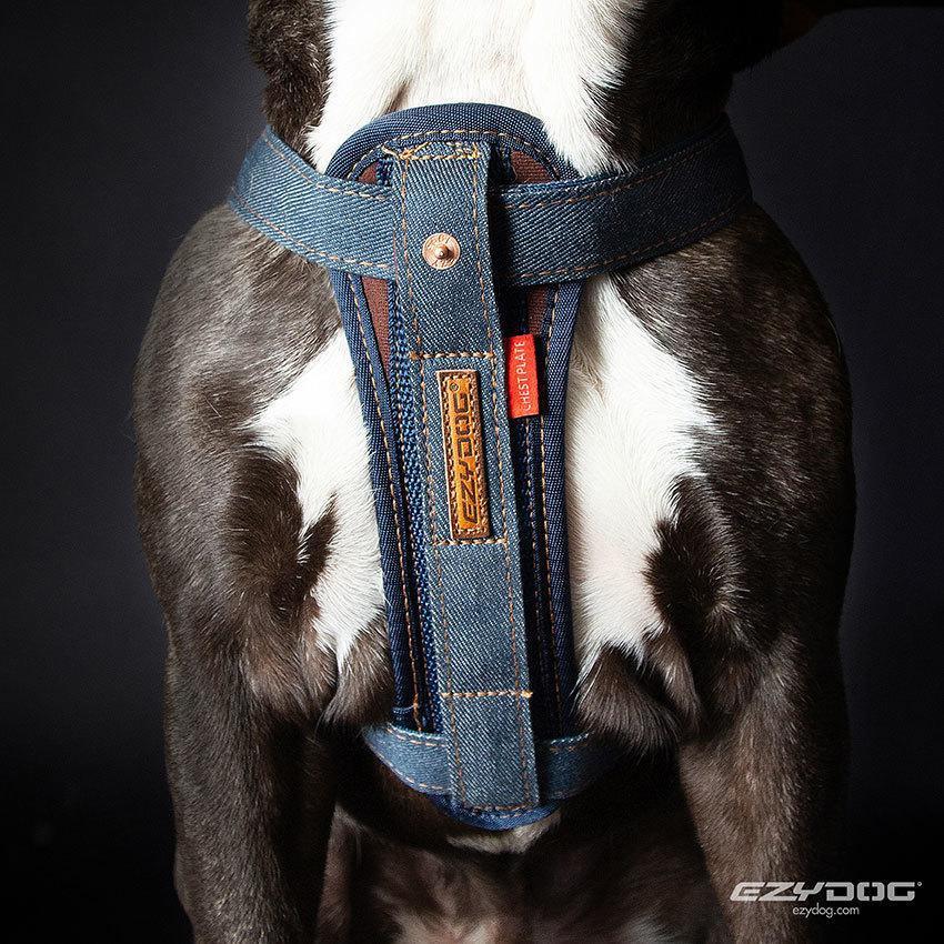 EzyDog Chestplate Dog Harness Denim Medium - Image 3